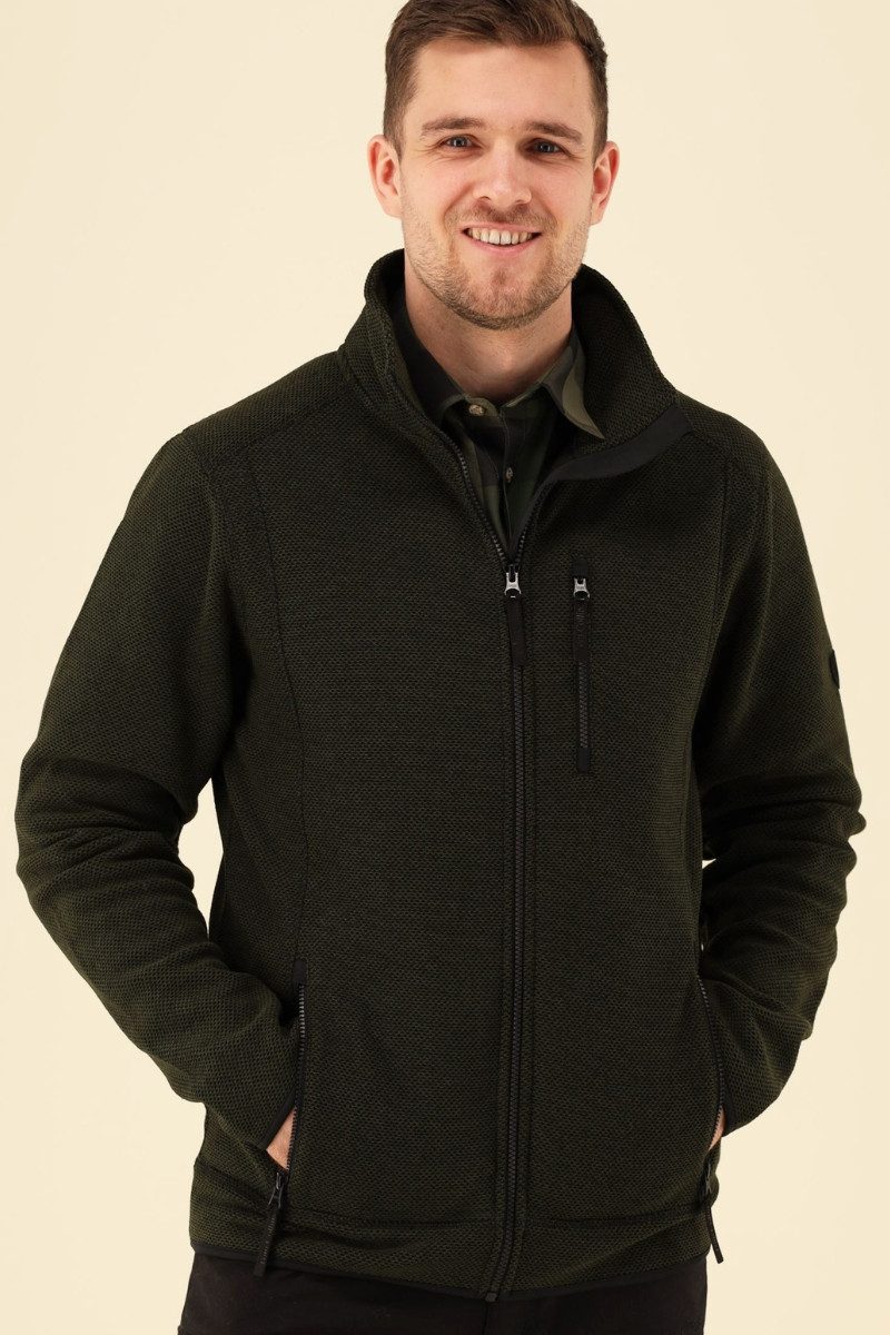 Tom Collins Outdoorjacke Strickfleecejacke Herren - SILENOS - oliv
