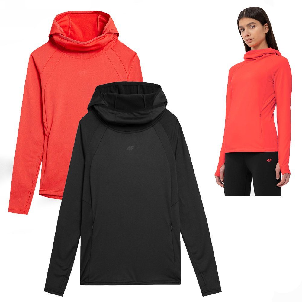 4F Langarmshirt 4F - Damen Langarmshirt, Laufshirt mit Sturmhaube Sport Longshirt