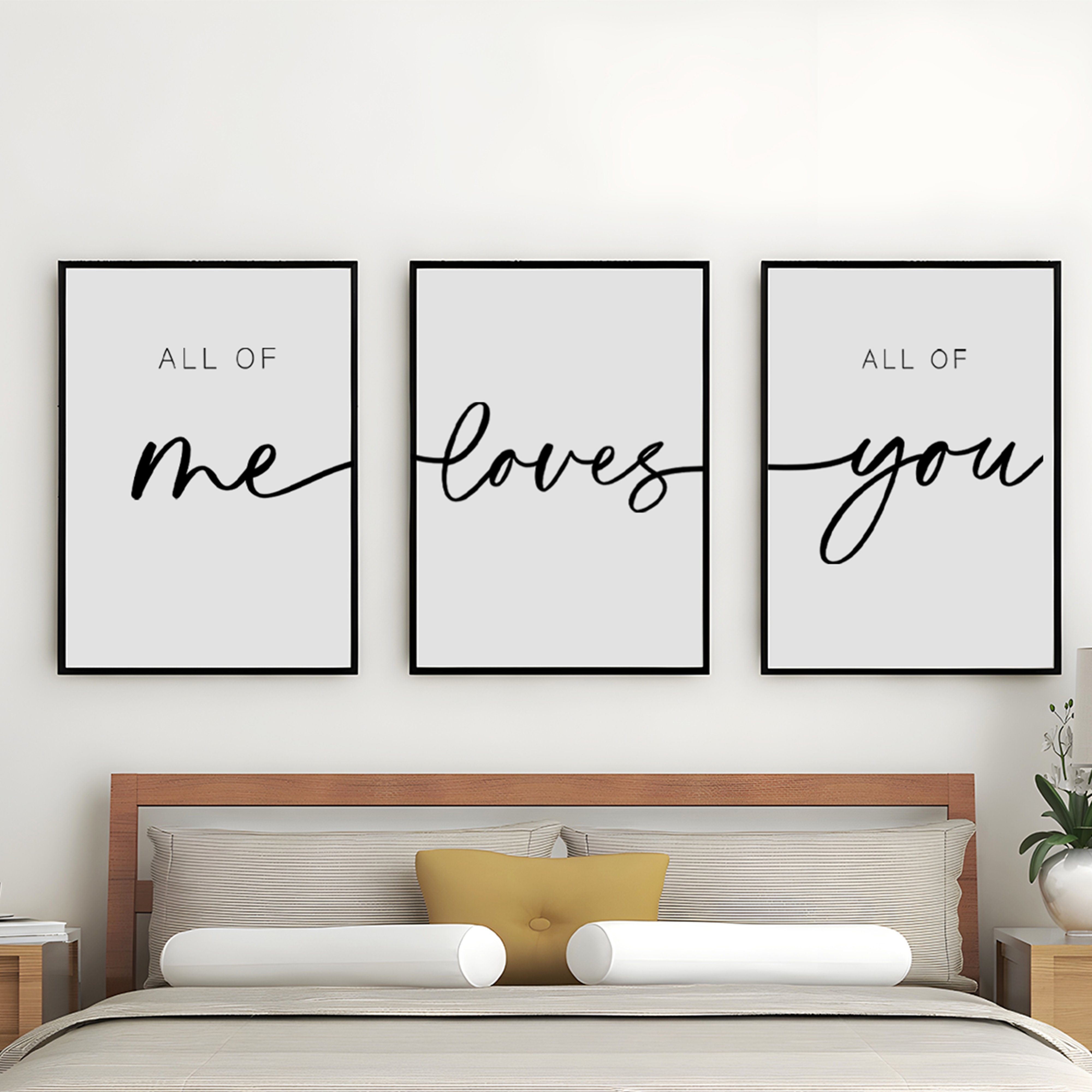 Tigerlino Poster Liebe 3er Set Wandbilder Schlafzimmer Paare Valentinstag Wanddeko