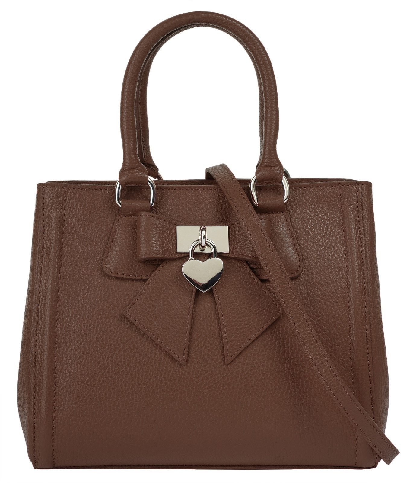 Cluty Henkeltasche CLUTY Damen SOLCUORE echt Leder, Made in Italy, echt Leder, Made in Italy