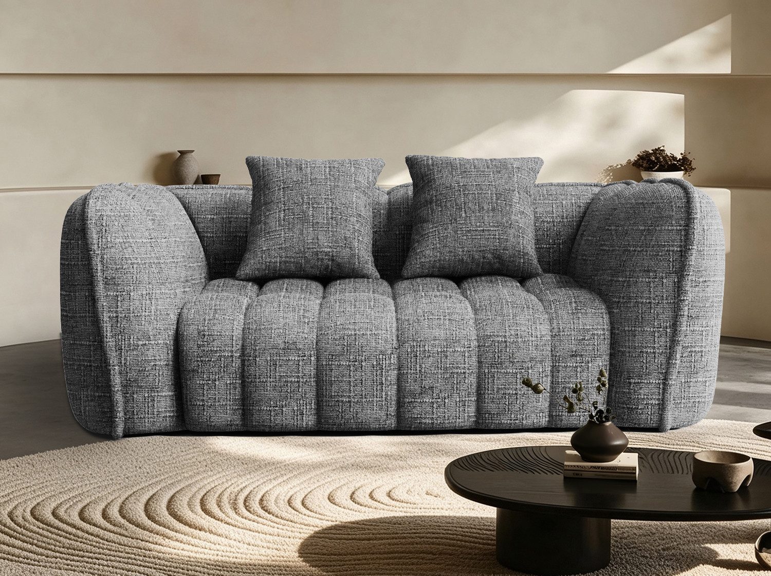 Elekiatech Sofa Stoffsofa,Sofa in Blumenform,2 Sitzer sofa Couch mit Kissen Armlehne, Geeignet für Wohnzimmer, Wohnungen, Schlafzimmer oder …