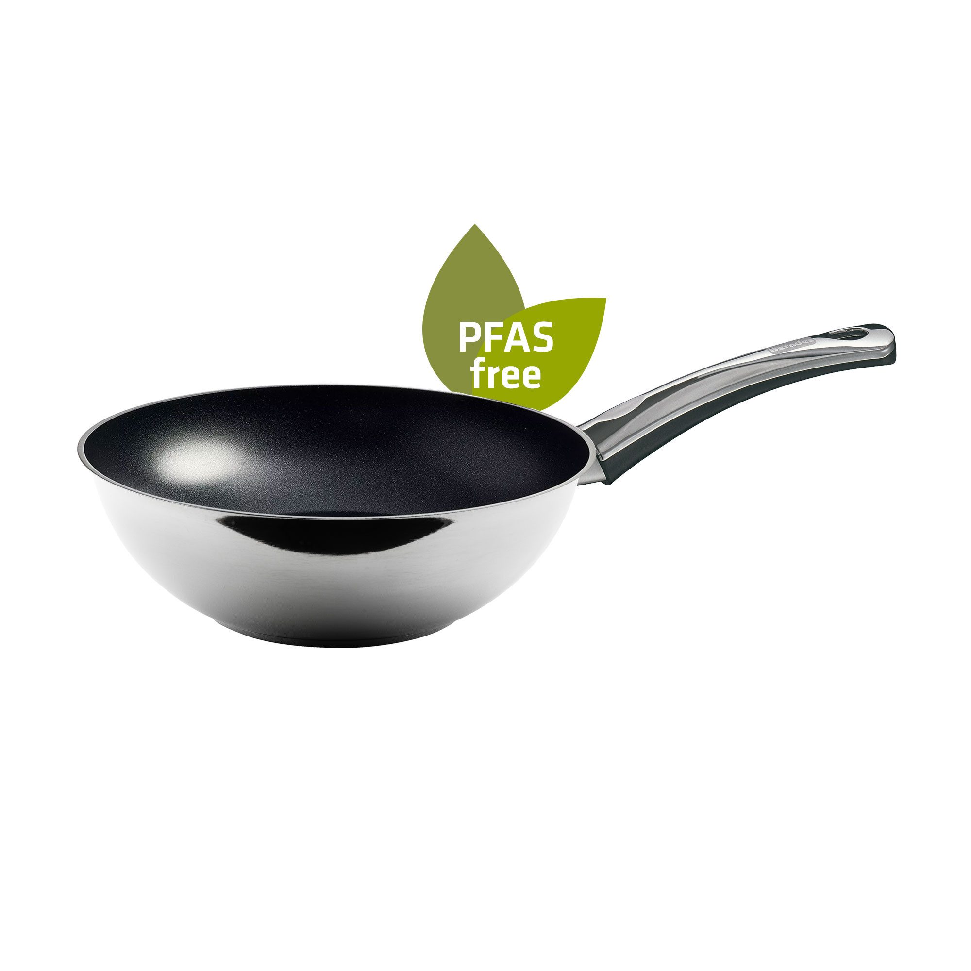 Berndes Wok 28 cm, Edelstahl, poliert - Injoy® PFAS-frei, Edelstahl, nickelfrei