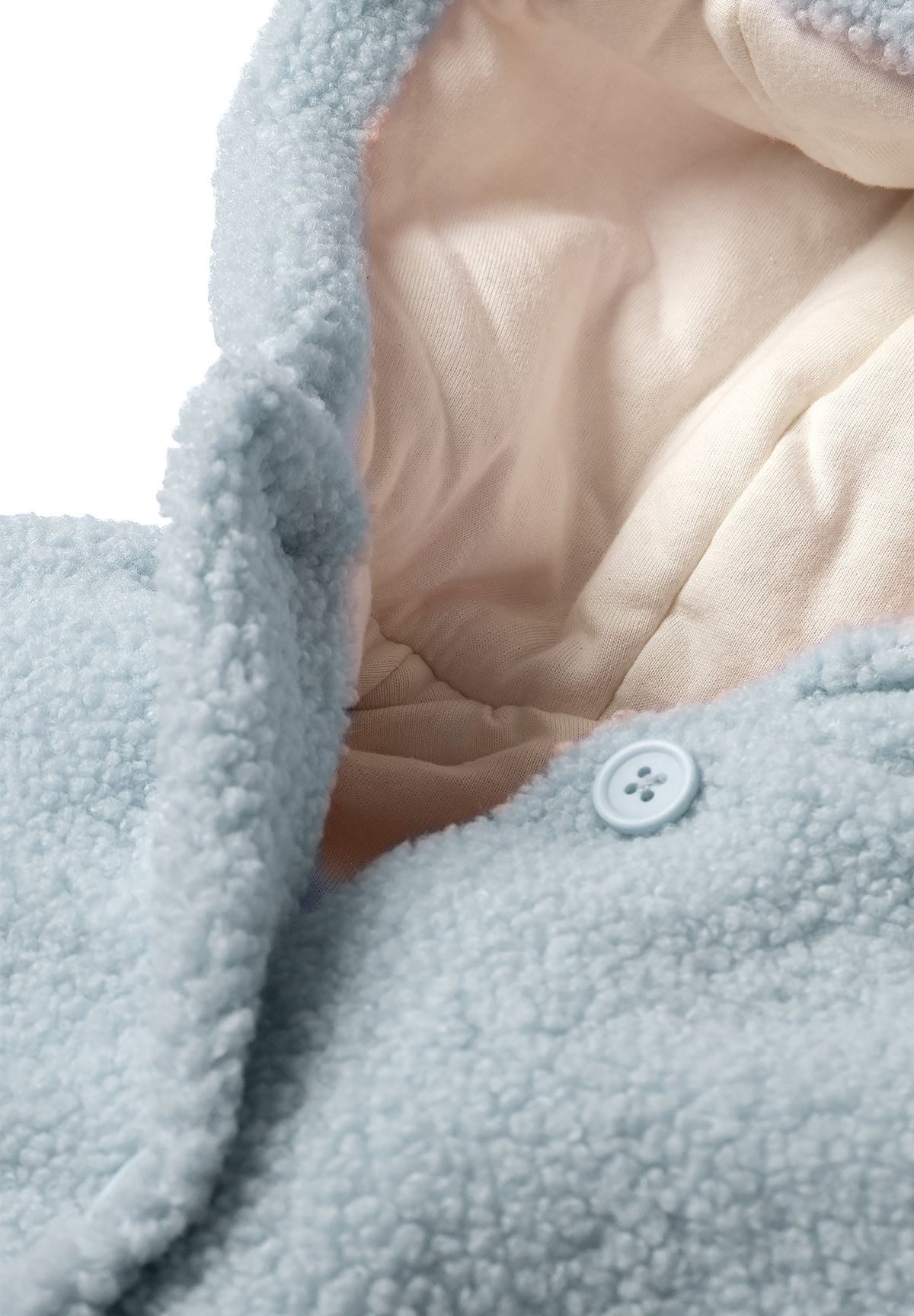 MINOTI Fellimitatjacke Teddy-Babyjacke mit Kapuze und Knöpfen (0-24m) kuschelig