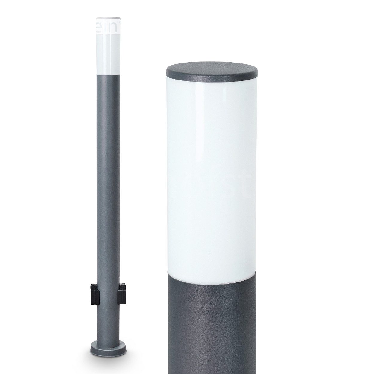 hofstein Pollerleuchte »Zogno« mit 2 Steckdosen, Sockelleuchte / Metall/Kun günstig online kaufen