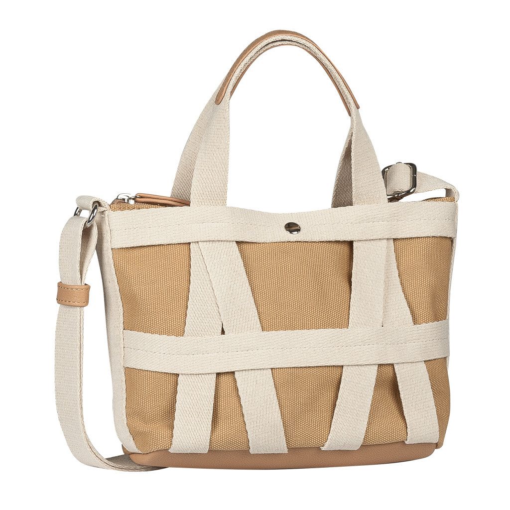 TOM TAILOR Denim Shopper Jada, Damen Umhängetasche, Handtasche mit schückendem Gewebebandgitter