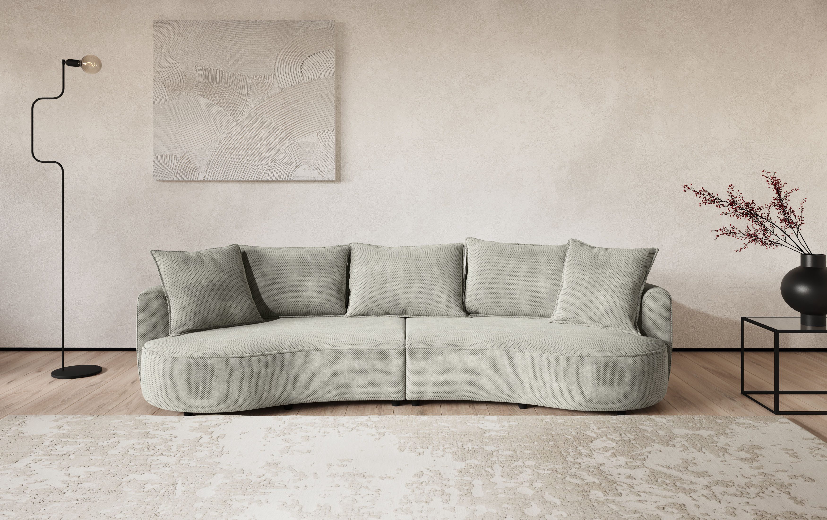 COTTA Loungesofa Sana, Breite 296 cm, Loungesofa mit Wellenunterfederung