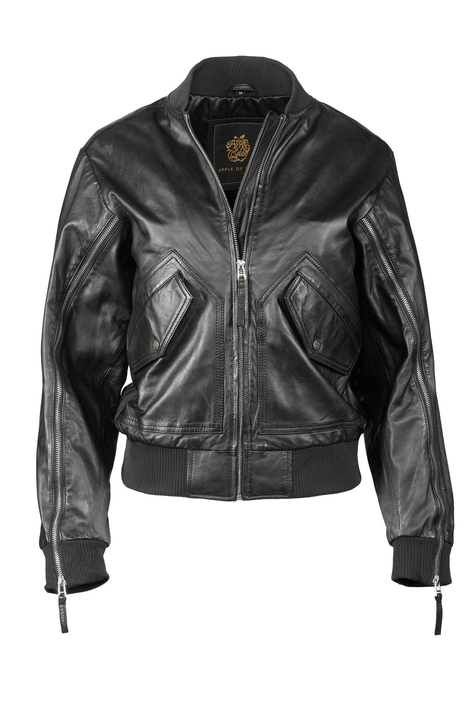Apple of Eden Lederjacke AOE-143 (1-St) mit Reißverschlüsse an den Ärmeln günstig online kaufen
