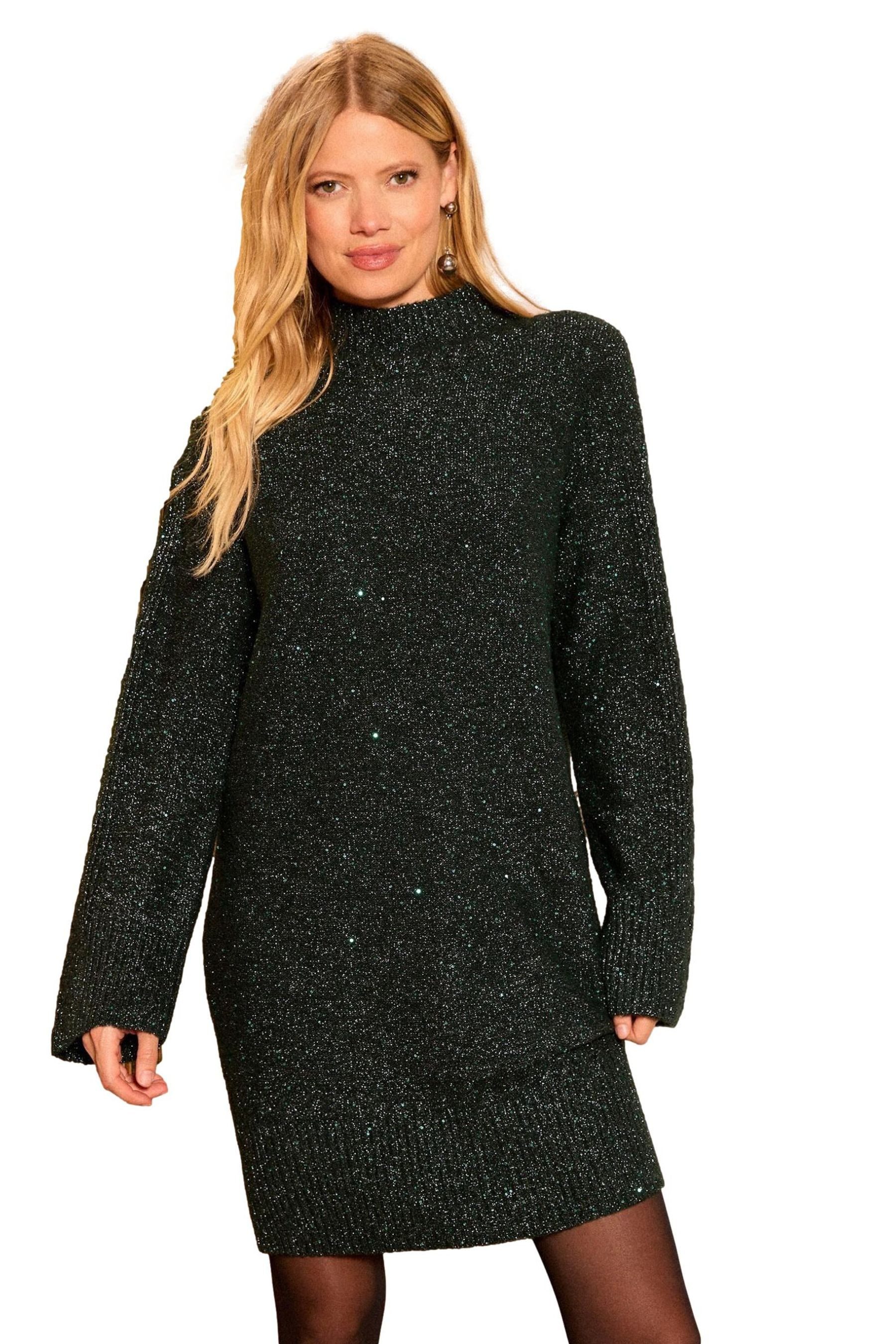 Love & Roses Strickkleid Love & Roses Strick-Minikleid mit Glitzer (1-tlg) günstig online kaufen