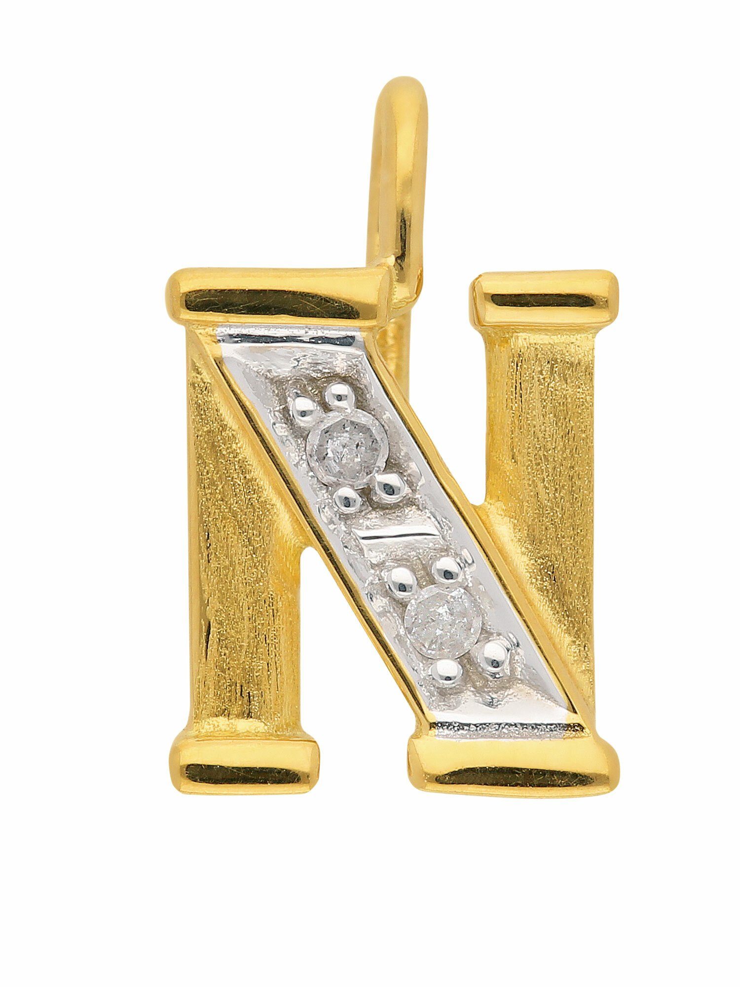 Diamant Damen mit Gold 585 Buchstabenanhänger für Goldschmuck mit Herren Buchstabenanhänger Adelia´s & Diamant,