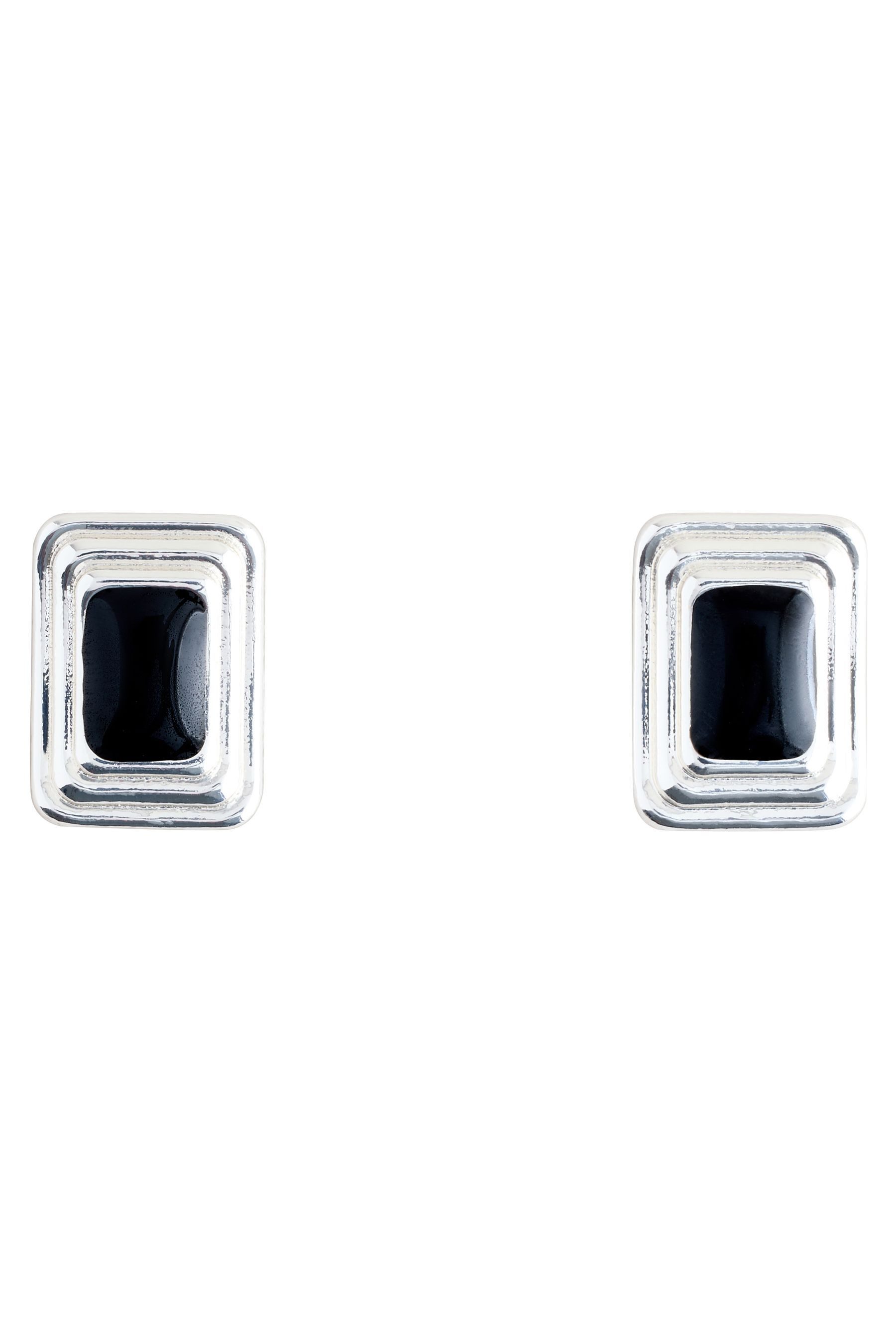 Paar Ohrstecker Kleine quadratische Cabochon-Ohrringe