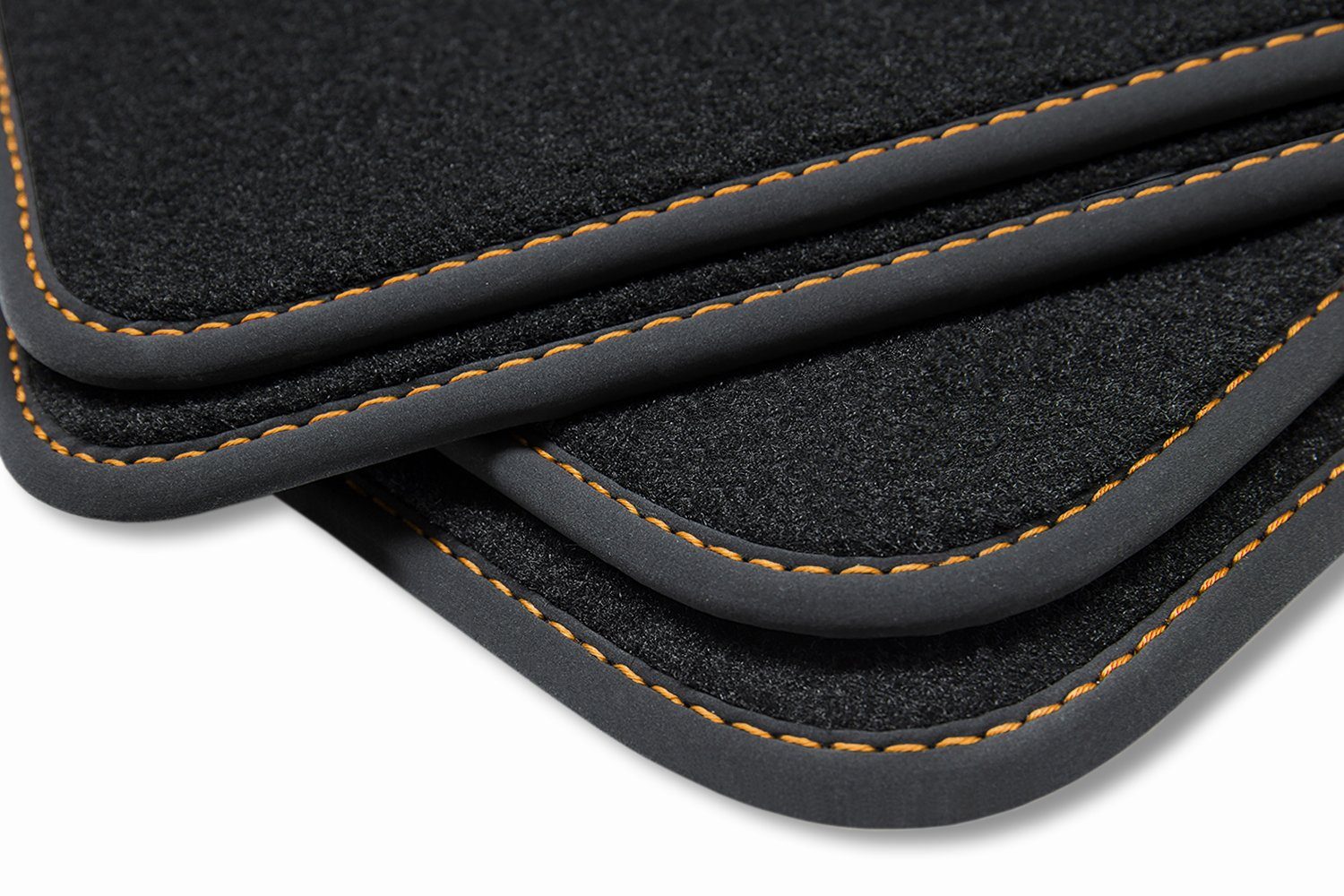 teileplus24 Auto-Fußmatten BV592 Velours Fußmatten Set kompatibel mit Cupra Formentor 2020- Orange