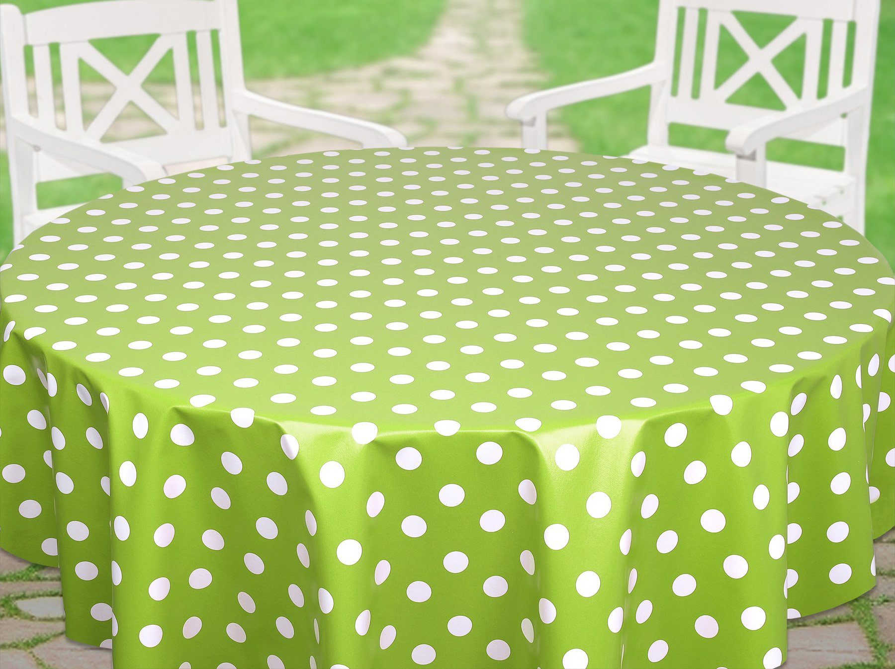 Beautex Tischdecke Punkte Wachstuchtischdecke OVAL RUND günstig online kaufen