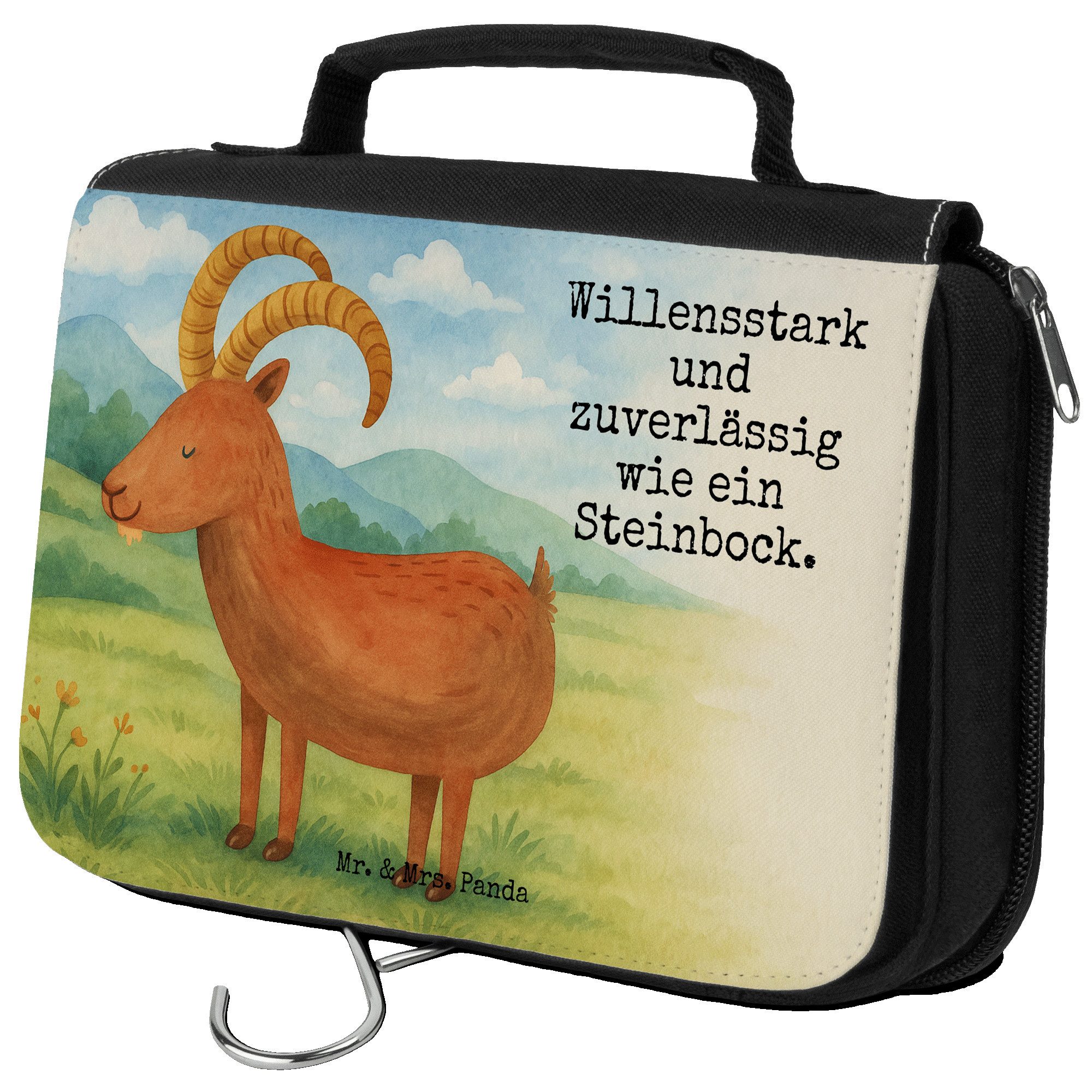 Kulturbeutel Sternzeichen Steinbock Design, Kulturbeutel, Weiß, Geburtstag Dezembe
