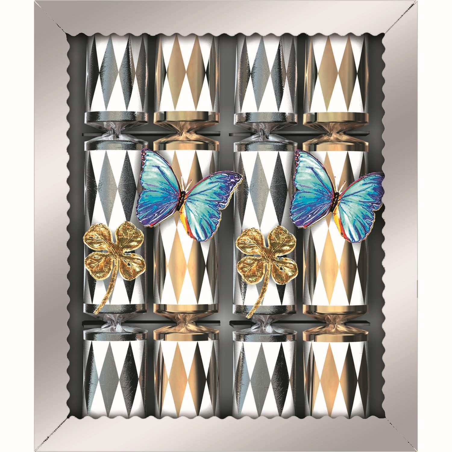 Nico Hängedekoration Knallbonbon Gold & Silber Rauten 22cm/4Stk.