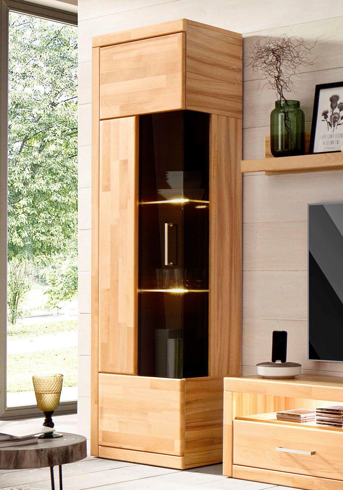 Home affaire Vitrine Ribe,180cm hoch,5 Fächer,2 günstig online kaufen