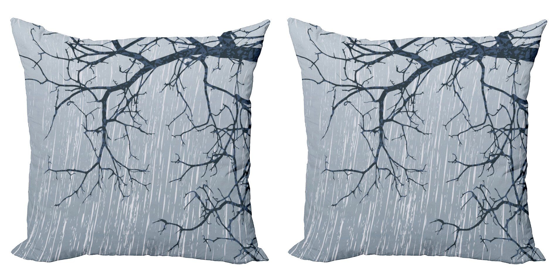 Kissenbezüge Modern Accent Doppelseitiger Digitaldruck, Abakuhaus (2 Stück), Baum Rainy Day Winter-Niederlassungen