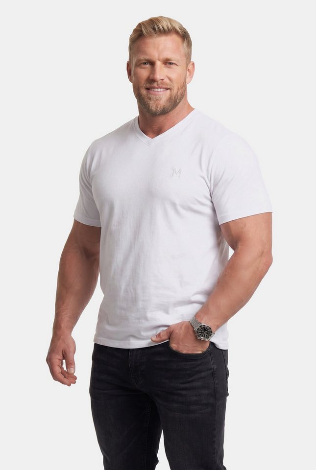 Men Plus T-Shirt T-Shirt Basic Halbarm V-Ausschnitt