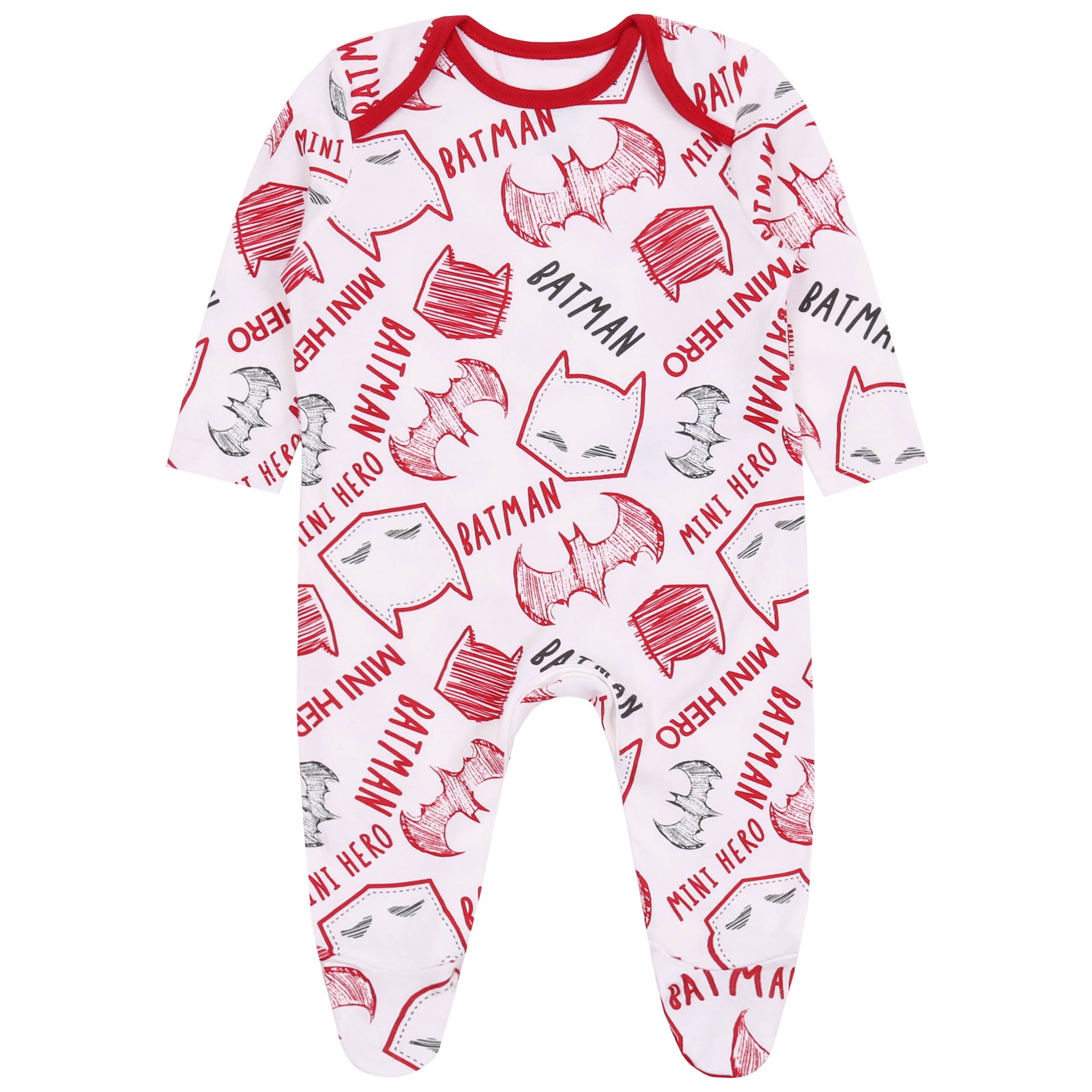 Batman Body Rot-weißes Baby-Set mit Strampler, Batman 0 Monate