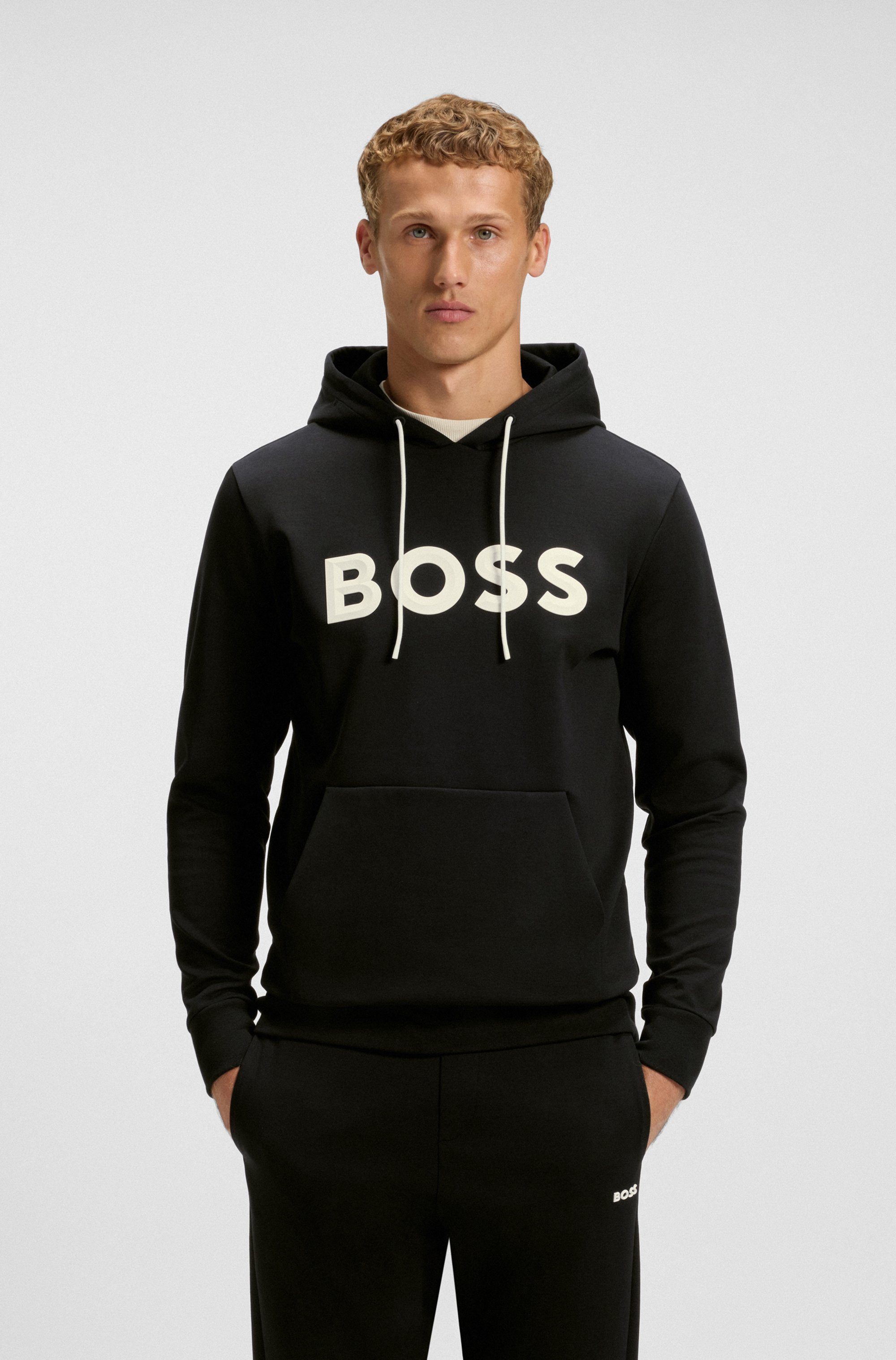 BOSS GREEN Kapuzensweatshirt Soody Zone mit Kängurutasche, regular fit, Logodruck