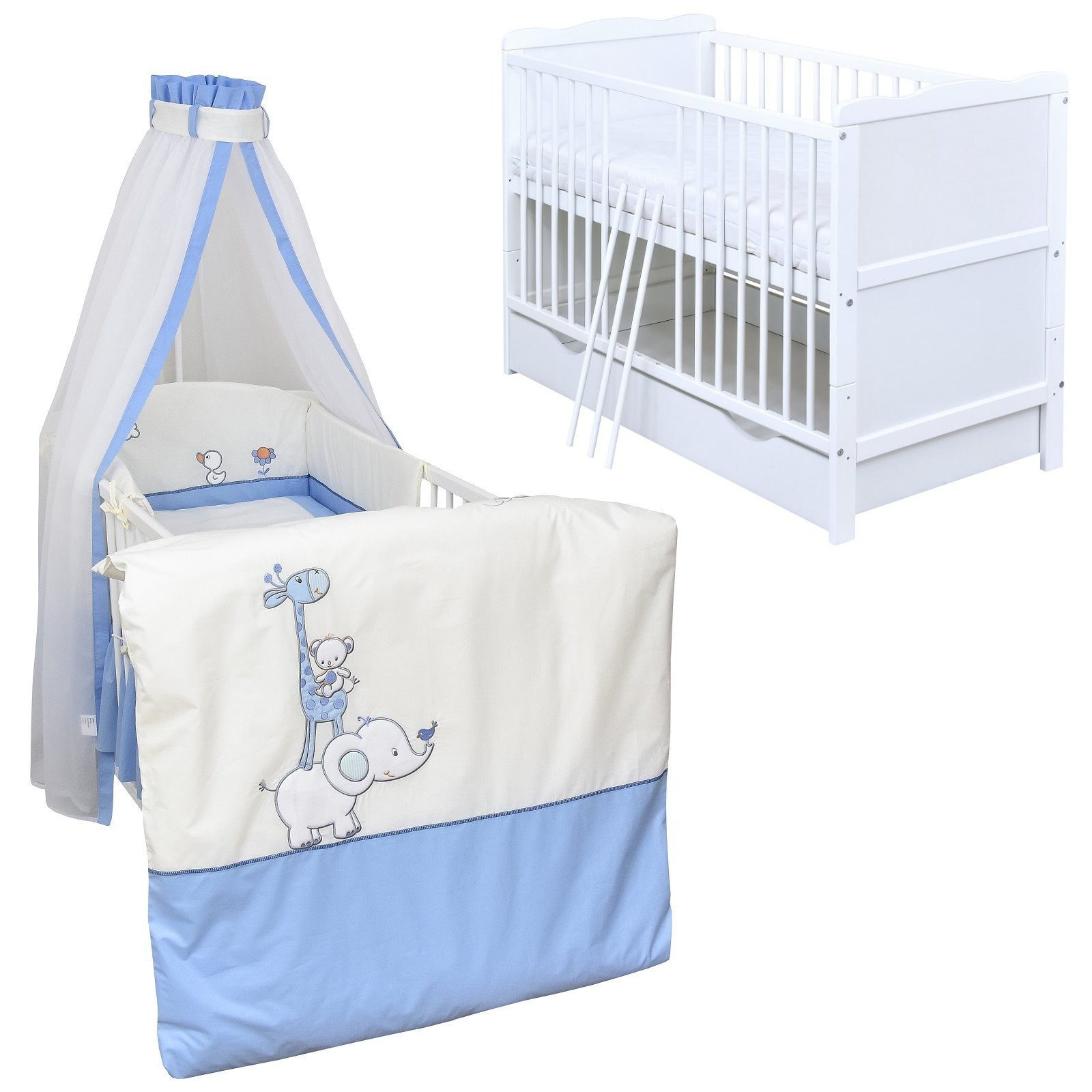 Komplettbett Babybett Jack Schublade Komplettset