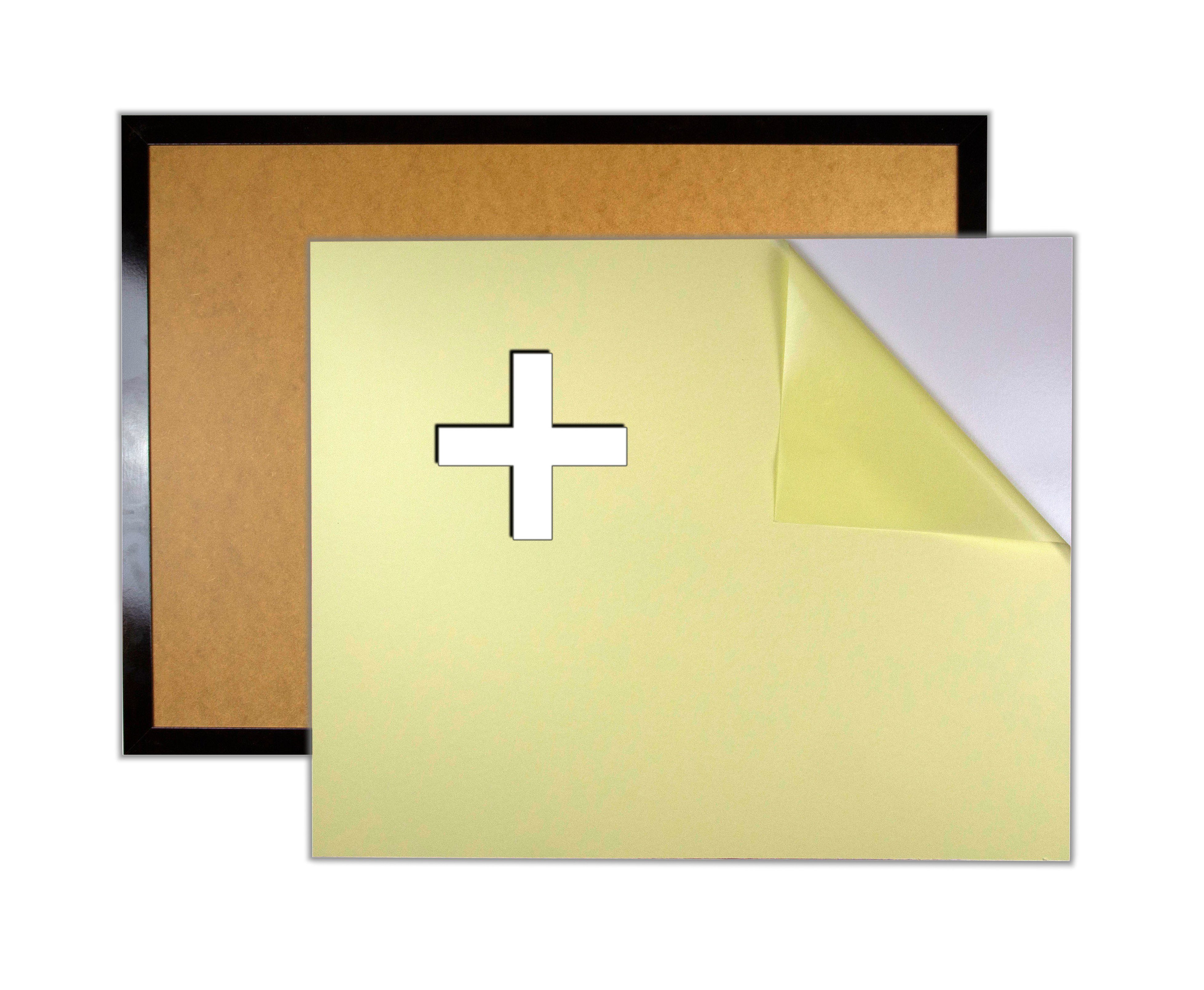 myposterframe Фоторамки Рамки für Rubbel Weltkarte mit Klebepappe, (1 Stück), 45x80 cm, Schwarz hochglanz, MDF