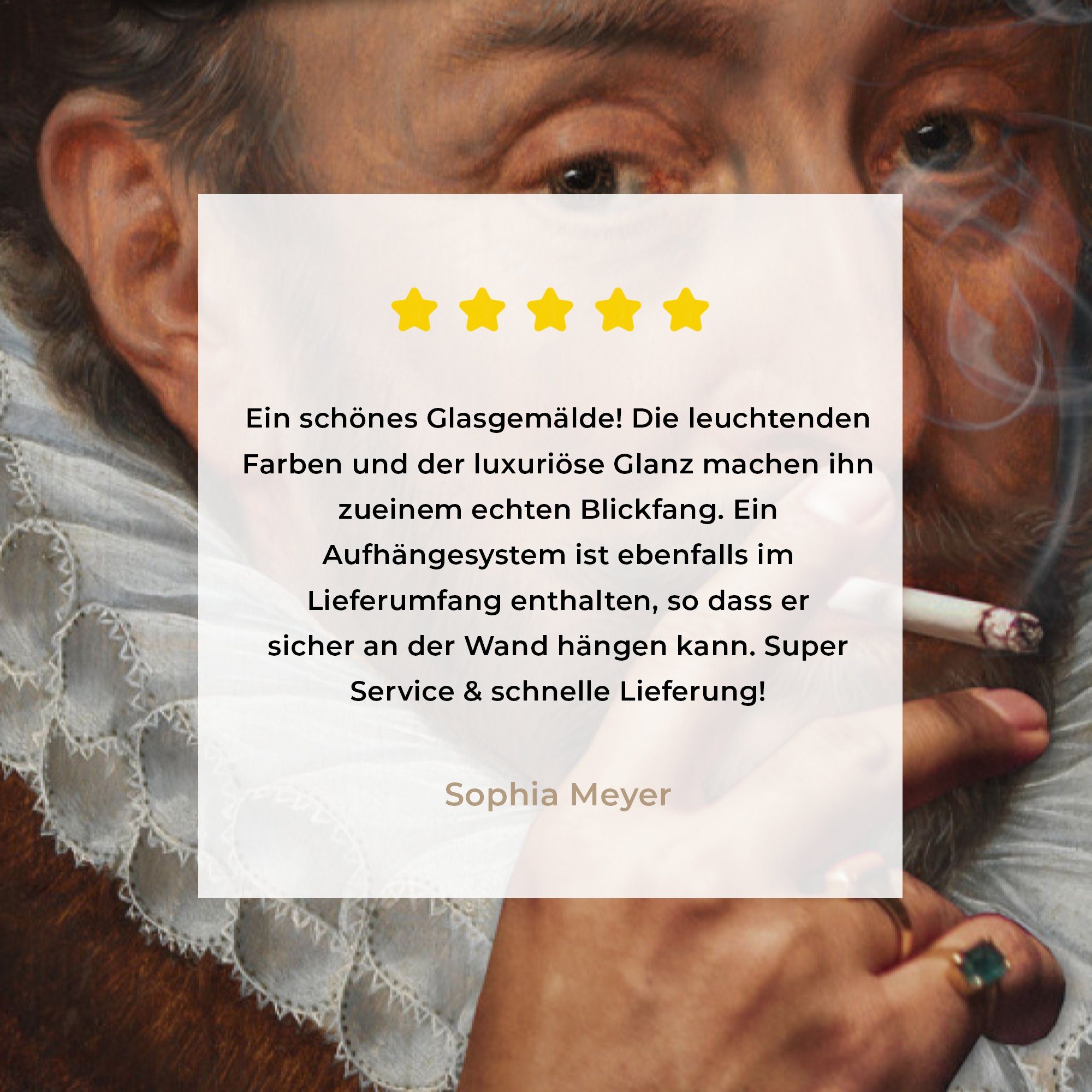 - Bilder Glas - Glasbilder Acrylglasbild Wilhelm Oranien Adriaen - von Glas bunt auf Zigaretten - Wandbild - Thomasz MuchoWow Rauchen, Wanddekoration St), (1 auf Foto -
