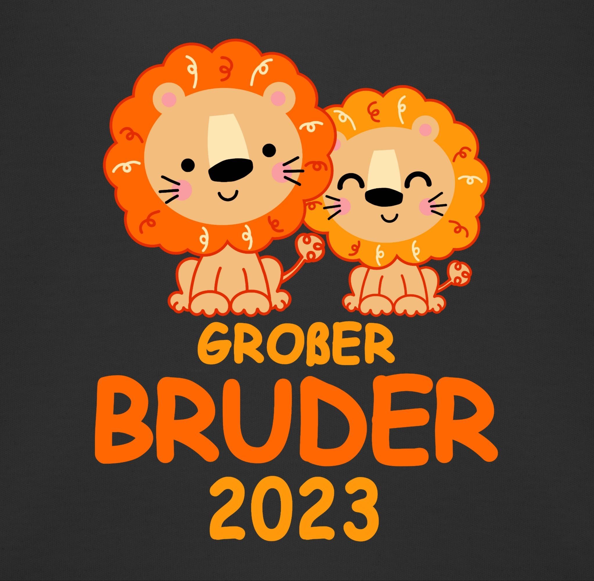 Schwarz Bruder 2023 Sweatshirt mit Großer 3 Großer Shirtracer Bruder Löwen