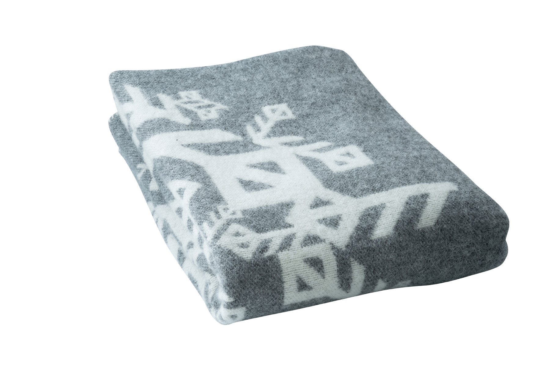 Wolldecke mit Bindrune Symbol "Liebe" - nordisches Wikinger-Design - hellgrau, Alrun Nordic Design, - für Fans nordischer Wikinger-Kultur