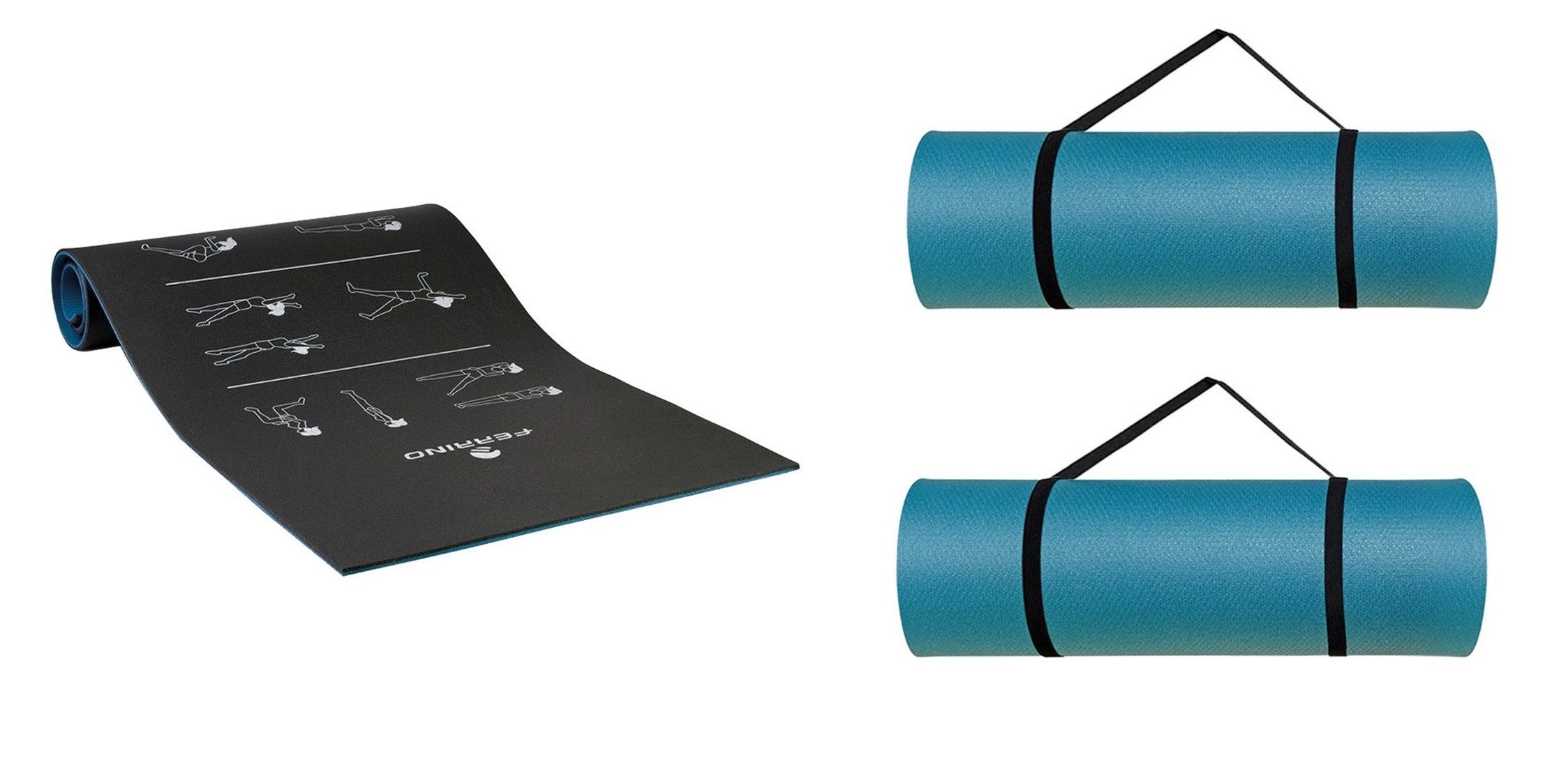 Ferrino Fitnessmatte Ferrino Fitnessmatte Jogamatte 186 x 61 cm 11114F (2-St), einer Dicke von 8 mm schützt Gelenke