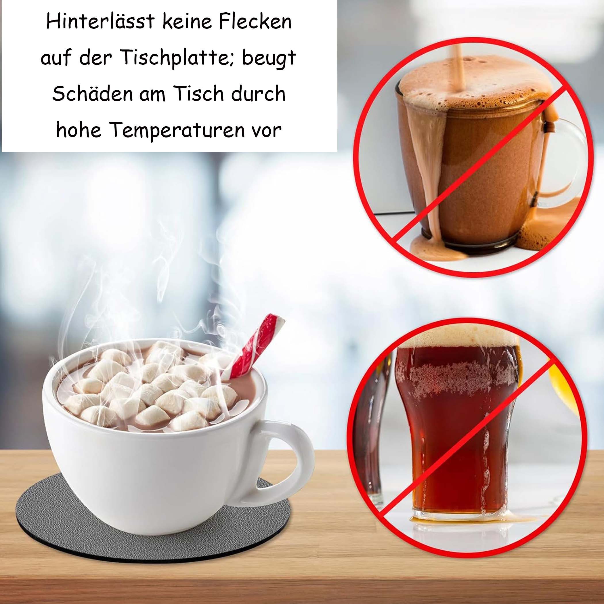 Diwzbyn Getränkeuntersetzer 12er Doppelseitigen Gläser Leder Untersetzer,Abwischbar – Bild 5 von 5