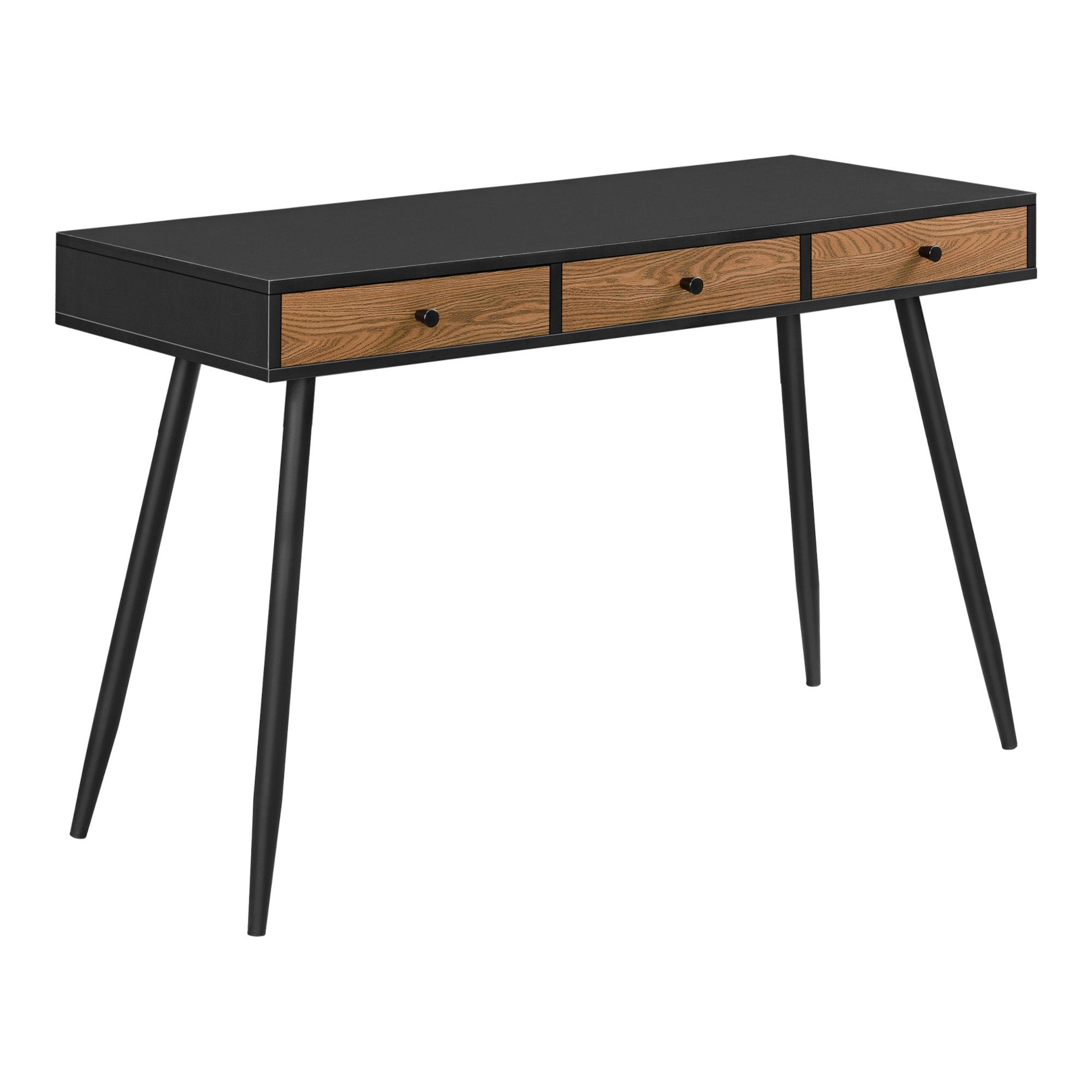 Schwarz/Holzton Bürotisch 115x48x75cm en.casa Tumba Schreibtisch,