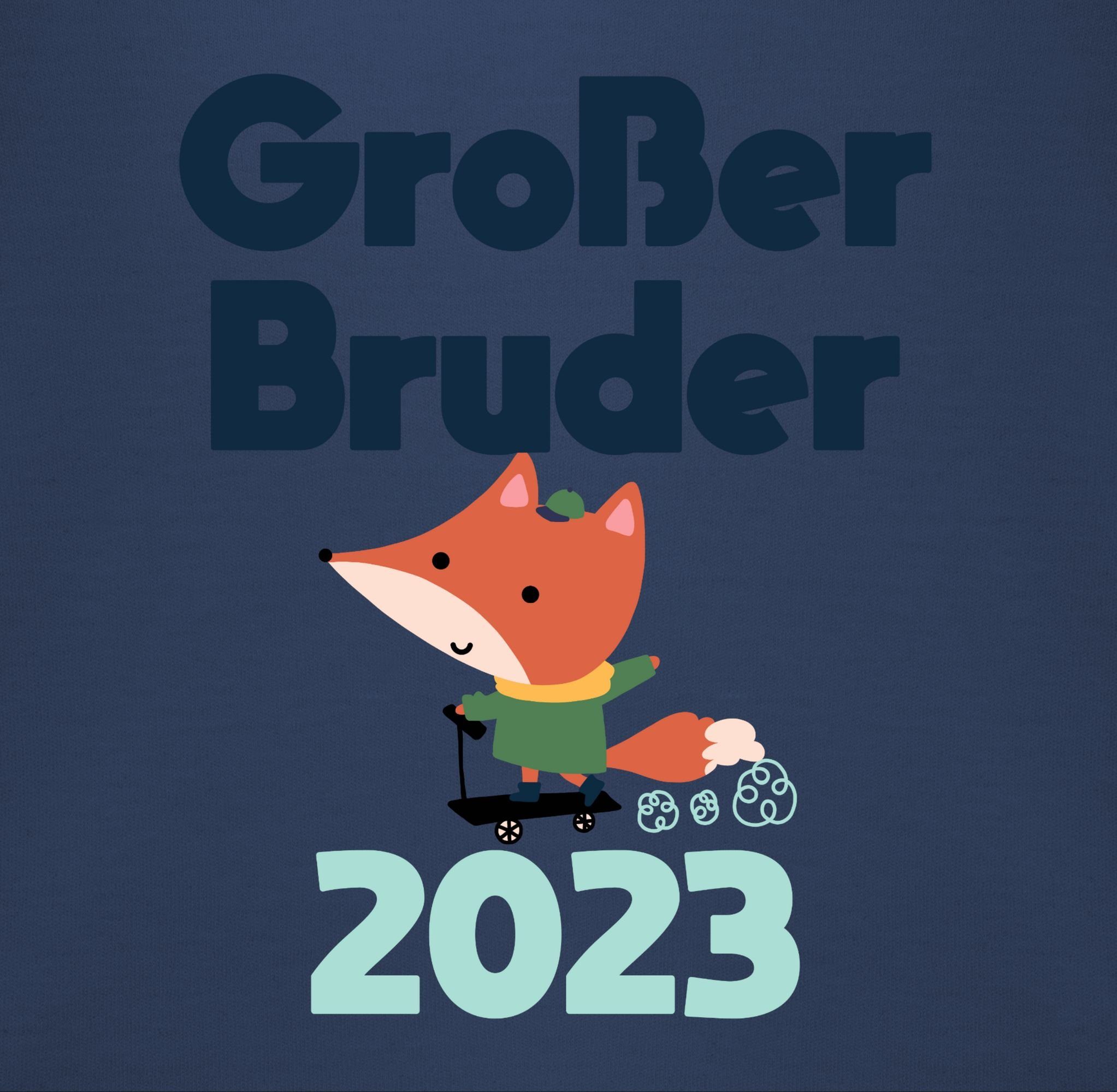 Shirtracer Sweatshirt 2023 2 Blau Großer Navy Bruder Fuchs Großer Bruder