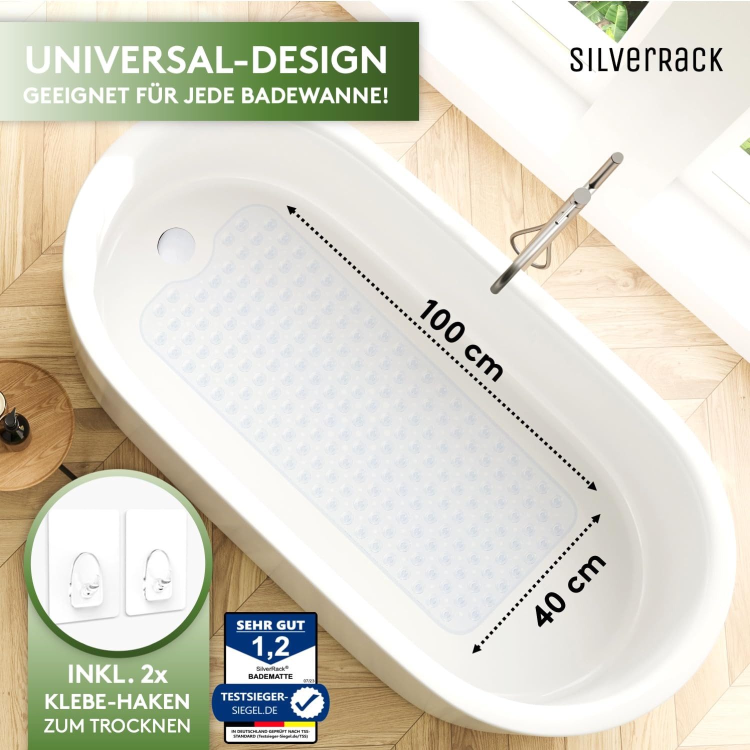 SilverRack Duschmatte Badewannenmatte 100x40 cm - günstig online kaufen