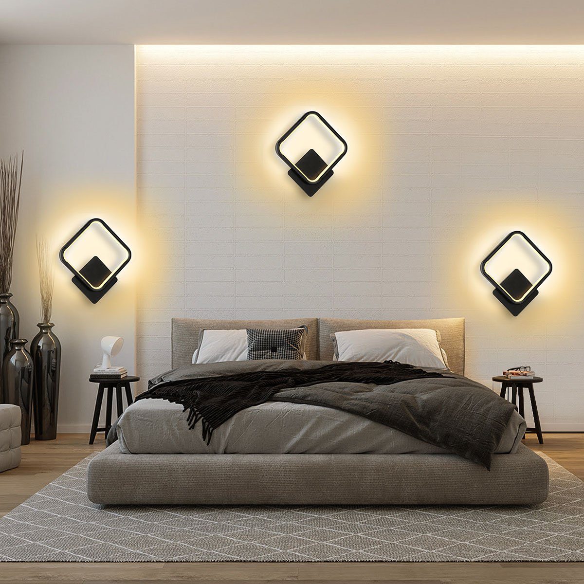 LED für Küche Warmweiß, oyajia Stil, Innen, fest 2 Stück LED Wandbeleuchtung Wandleuchte Wandleuchte Wandleuchte Wandleuchte Flur Schlafzimmer nordischen integriert, Wohnzimmer im 16W