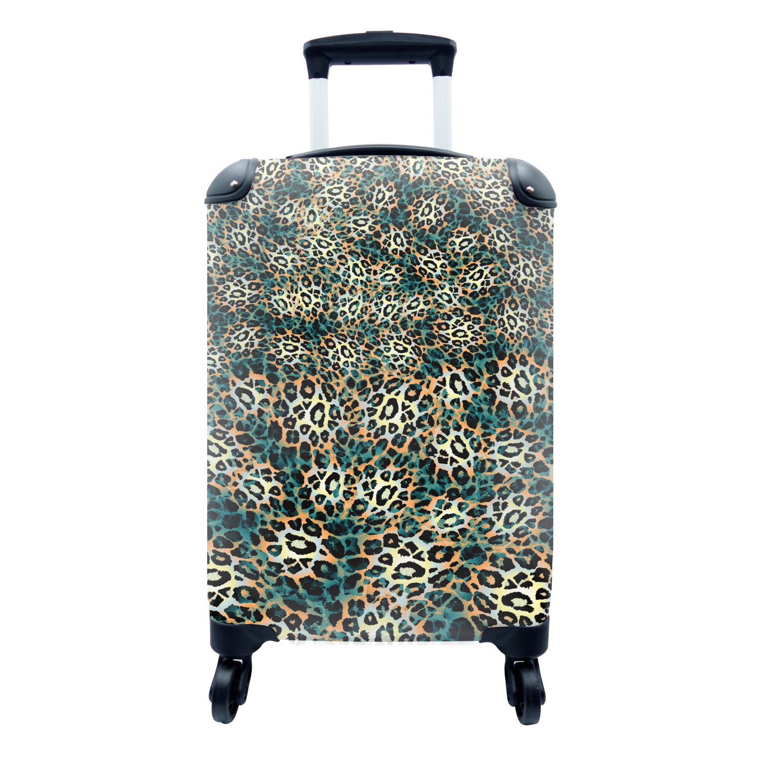 MuchoWow Handgepäckkoffer Leopard - Design - Mantel, 4 Rollen, Reisetasche mit rollen, Handgepäck für Ferien, Trolley, Reisekoffer