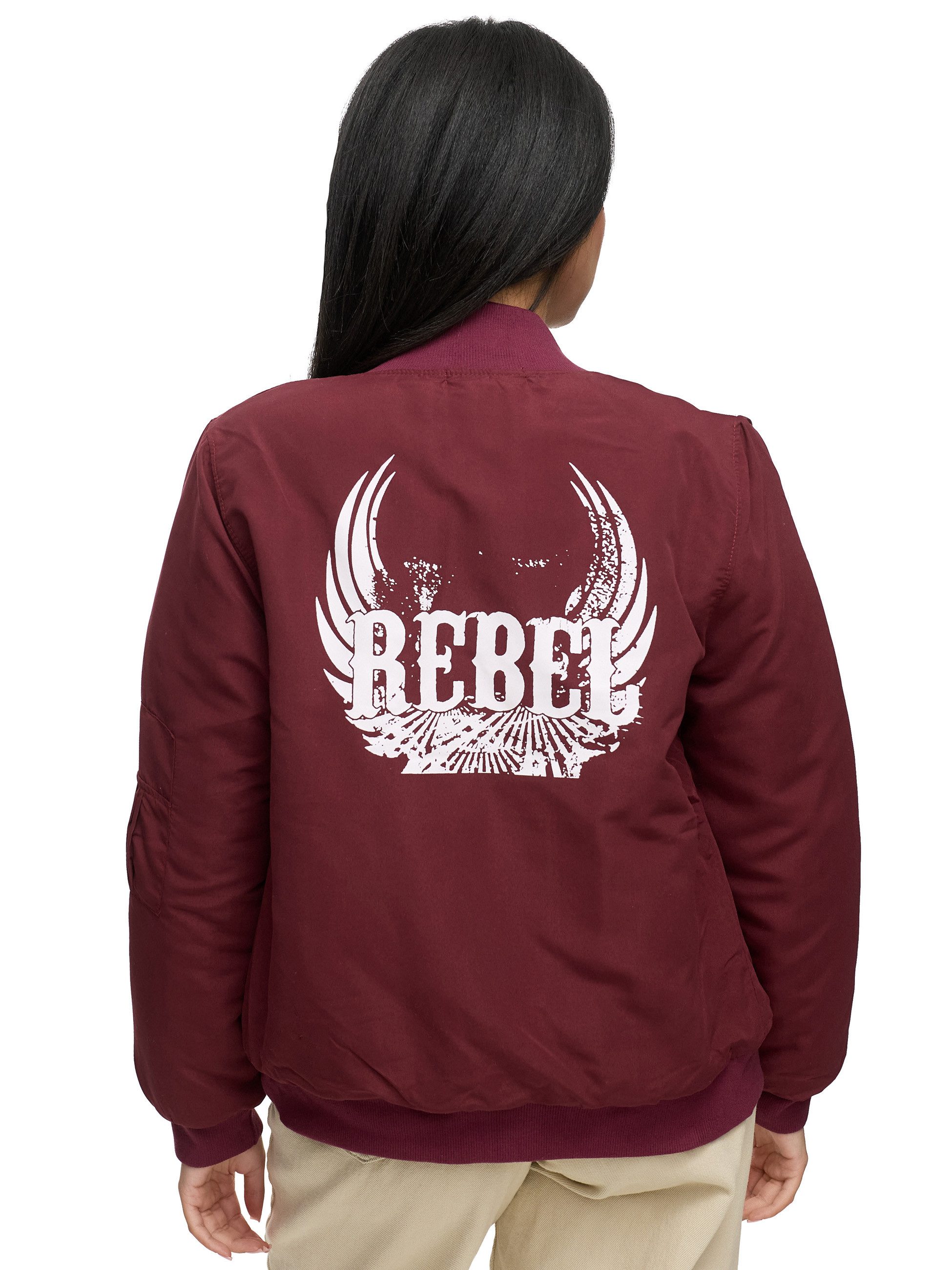 Worldclassca Bomberjacke Worldclassca Bomber Jacke mit REBEL Print Übergang günstig online kaufen