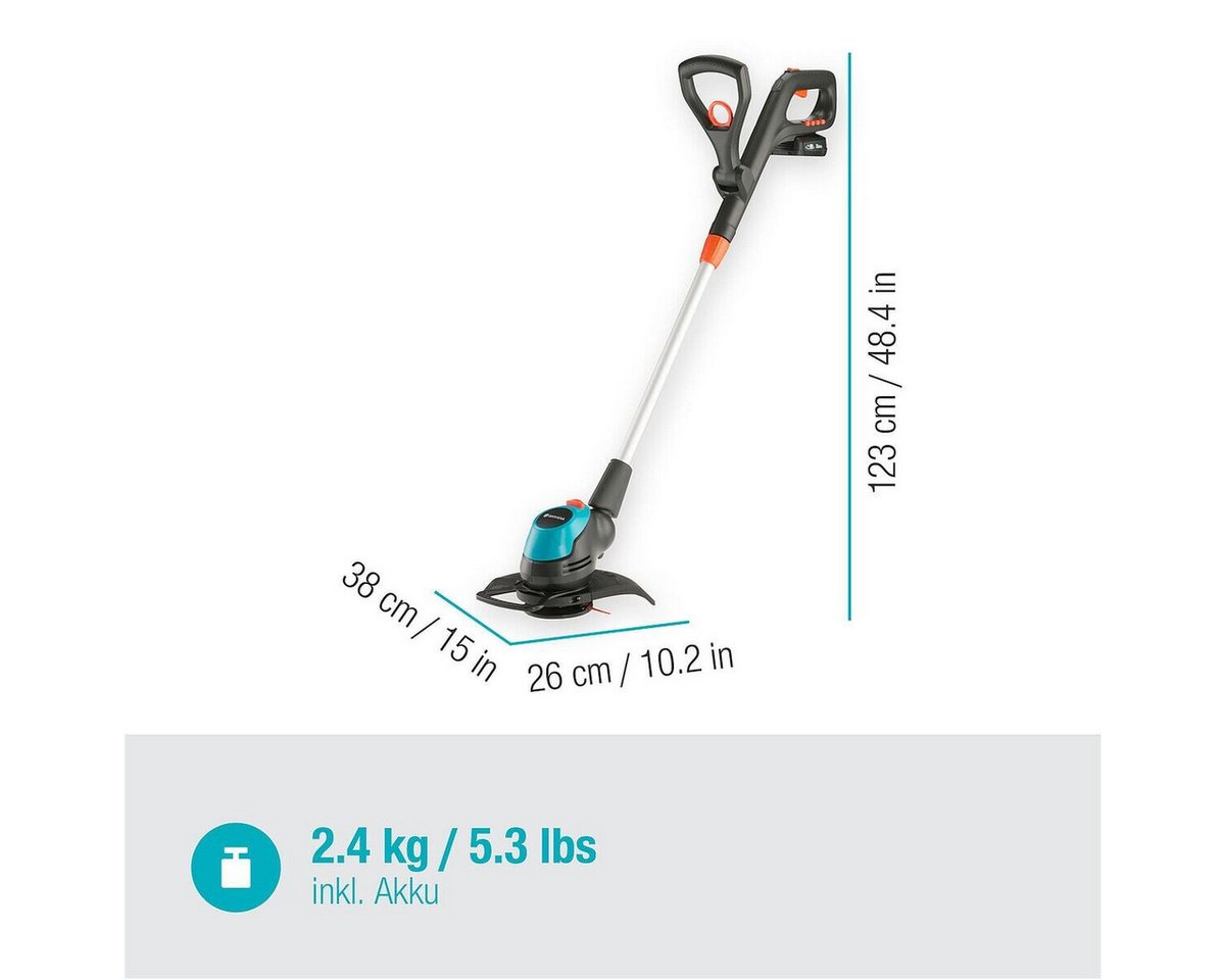 Thumbnail - GARDENA Akku-Rasentrimmer EasyCut 23/18V P4A Ready-To-Use Set, Schnittbreite 23 cm, inkl. Akku / Ladegerät