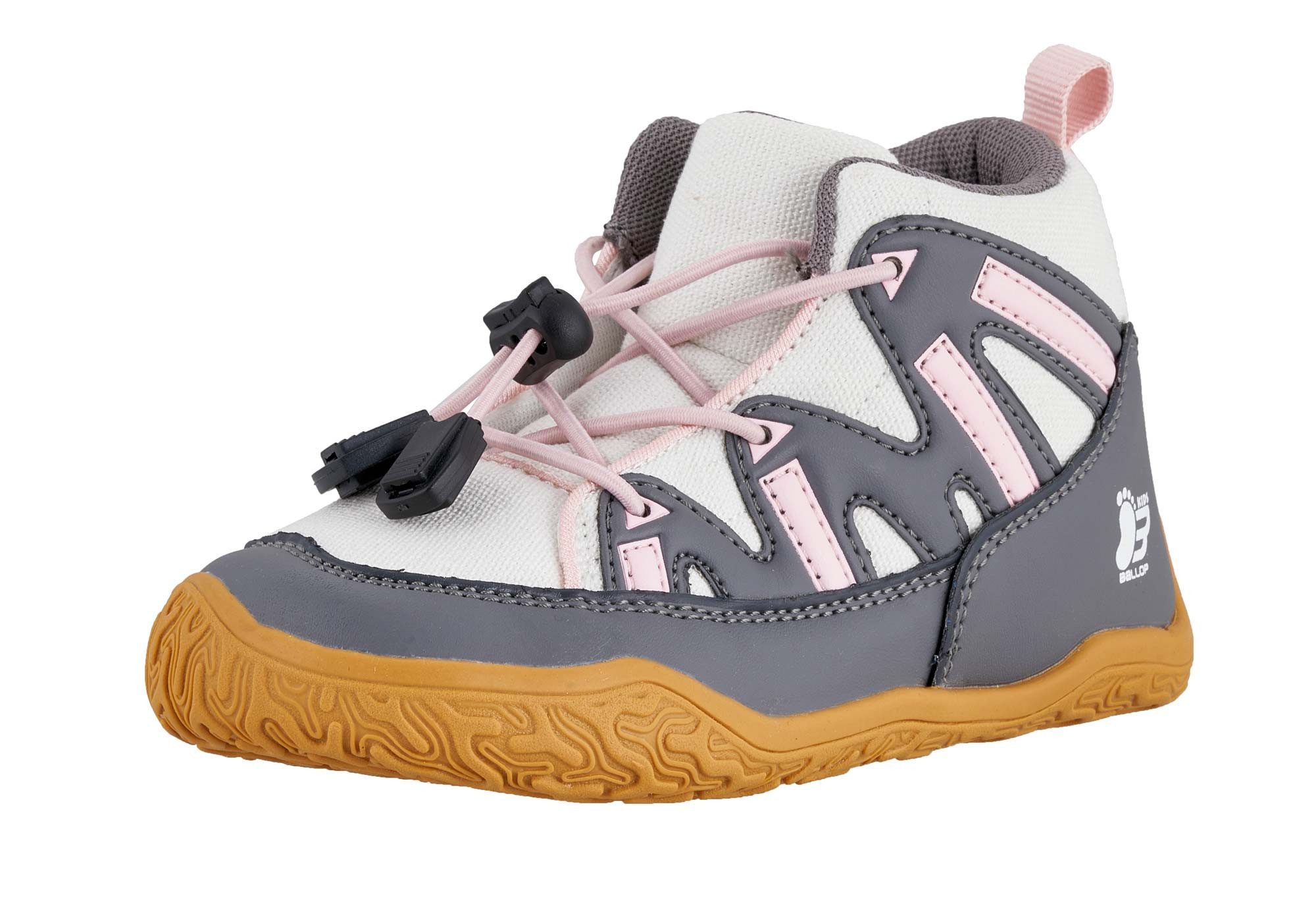 Ballop Barfussschuhe Intense (flexible Sohle, atmungsaktiv) grau/pink Kinder Кроссовки