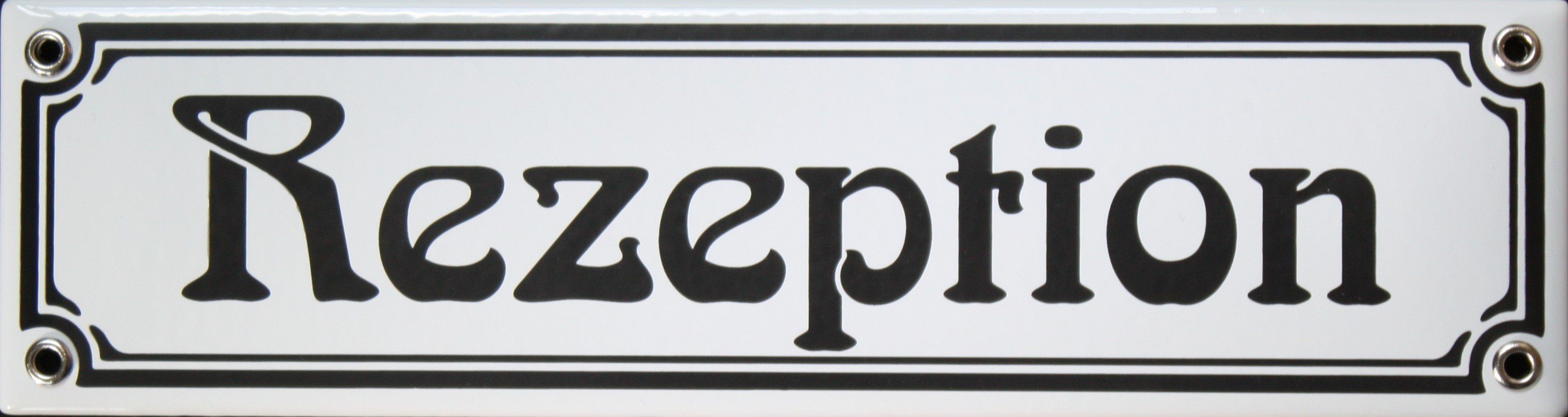 Elina Email Schilder Hinweisschild "Rezeption", (Emaille/Email)