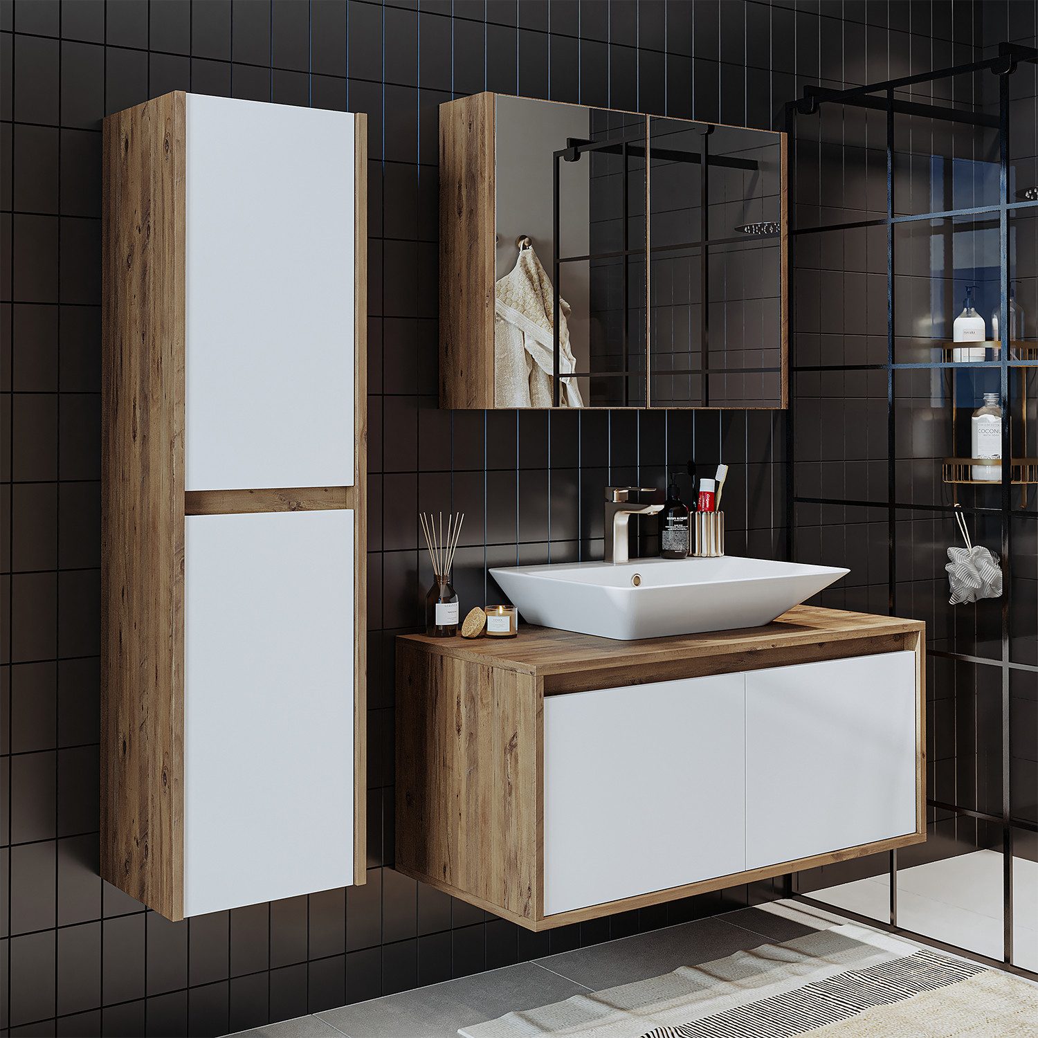 Roomart Badmöbel-Set ATL4TLG-100, (Badmöbel Set Unterschrank günstig online kaufen