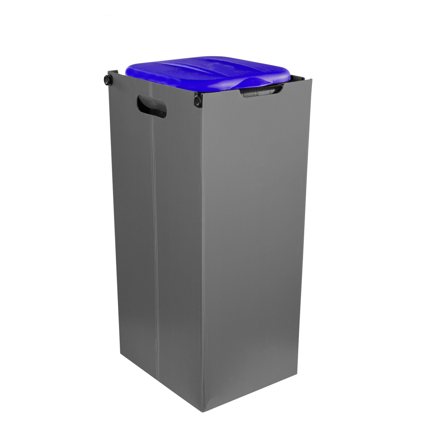 BigDean Müllsackständer BLAU mit Sichtschutz Müllsackhalter