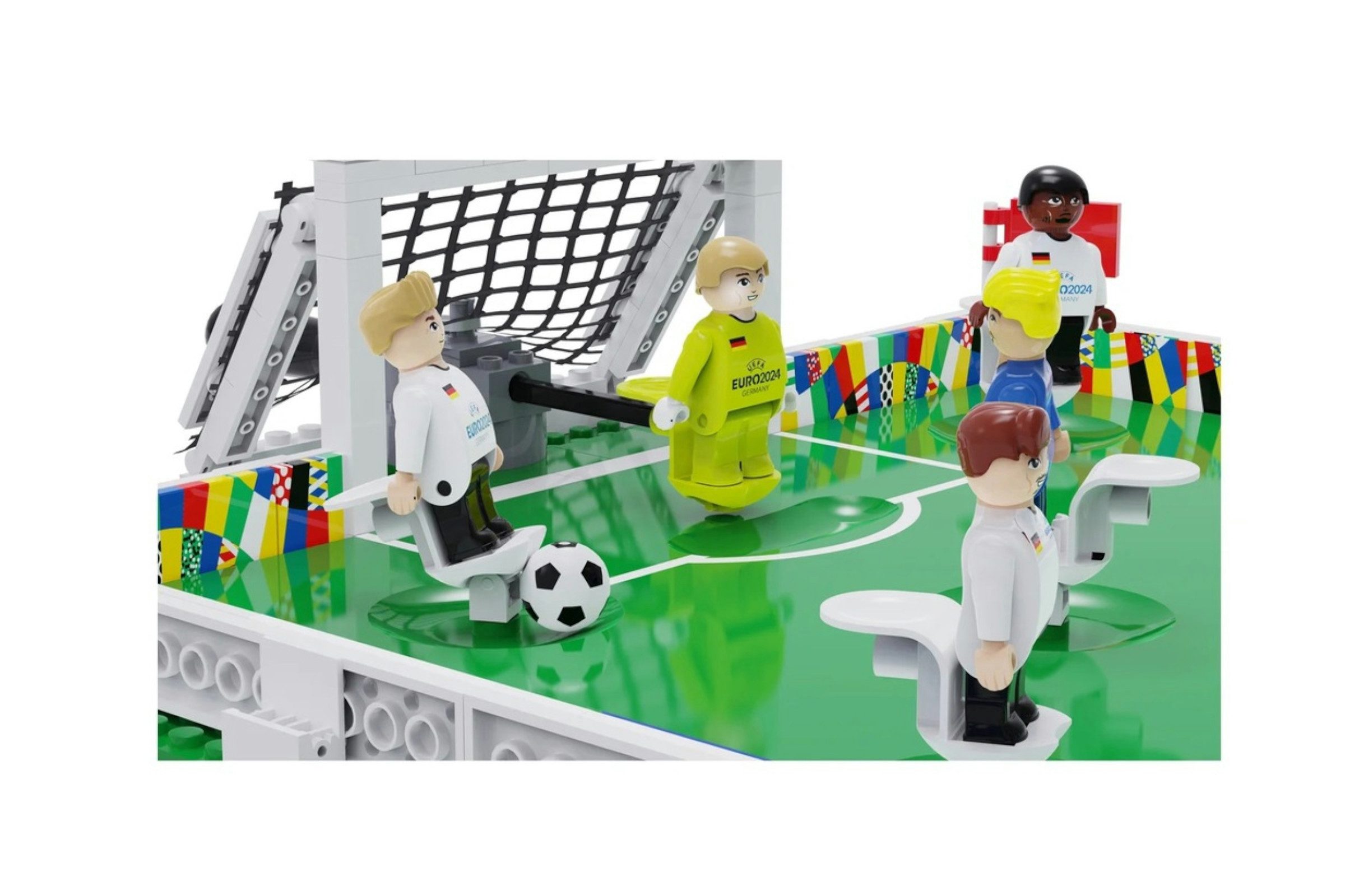 Playtive Mini-Tischkicker Tischfußballspiel Tipp-Kick UEFA-Arena 373 Teile EM2024 Fußball Spiel (373-tlg), 360° drehbare Spieler & Torzähler integriert