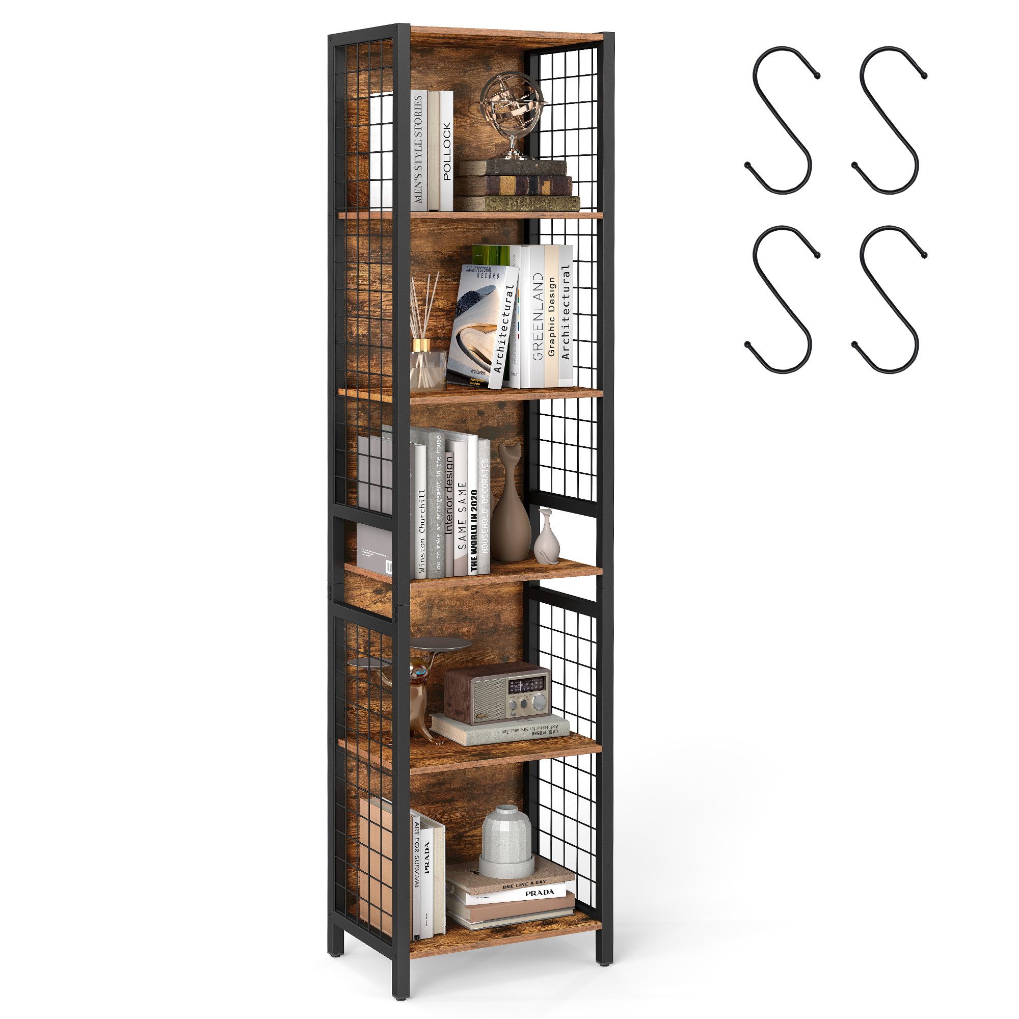 VASAGLE Bücherregal Standregal, für Büro, Wohnzimmer, Arbeitszimmer, vintag günstig online kaufen