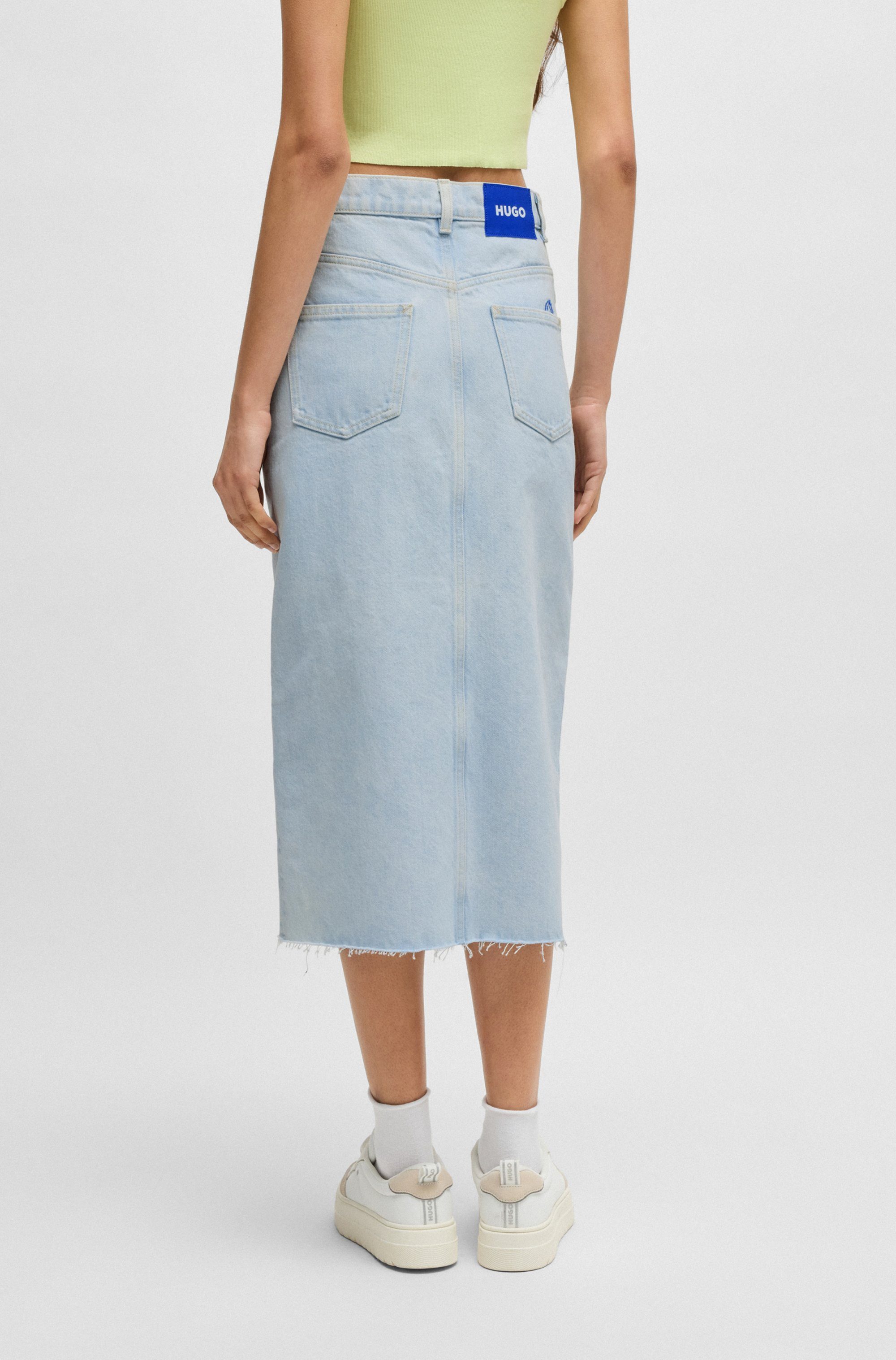 HUGO Blue Jeansrock Galita mit Fransen günstig online kaufen