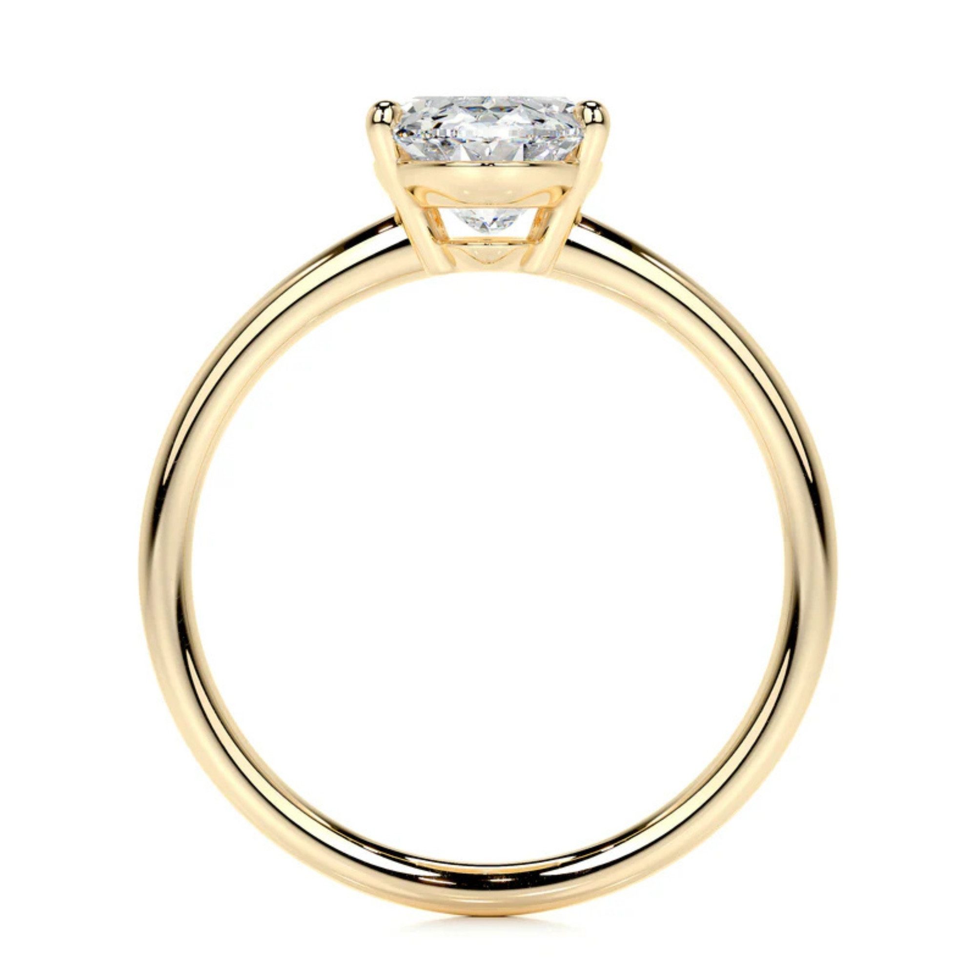 Nicole Manson Diamantring 585 Gold mit Ovaler Labordiamant 1ct - 3 ct, Ovaler Solitärring
