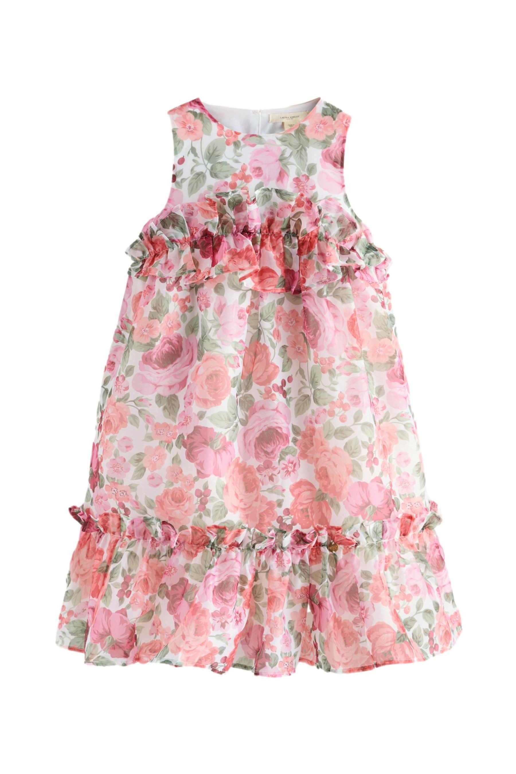 Volantkleid Laura Ashley voluminöses Organzakleid mit Rüschen