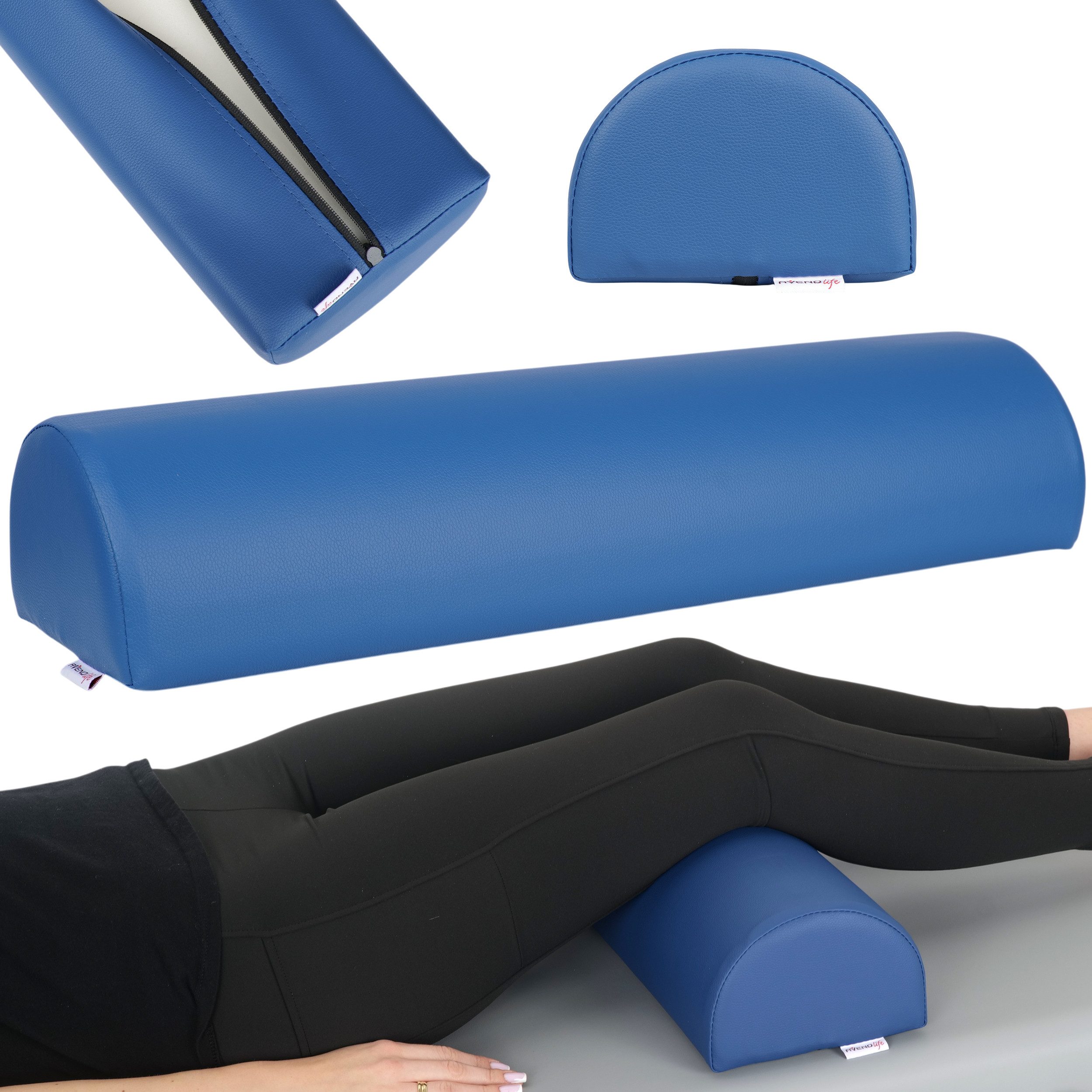 Habys Massageliege Halbrolle Knierolle Lagerungsrolle für Therapieliege 60x18x12cm Yoga