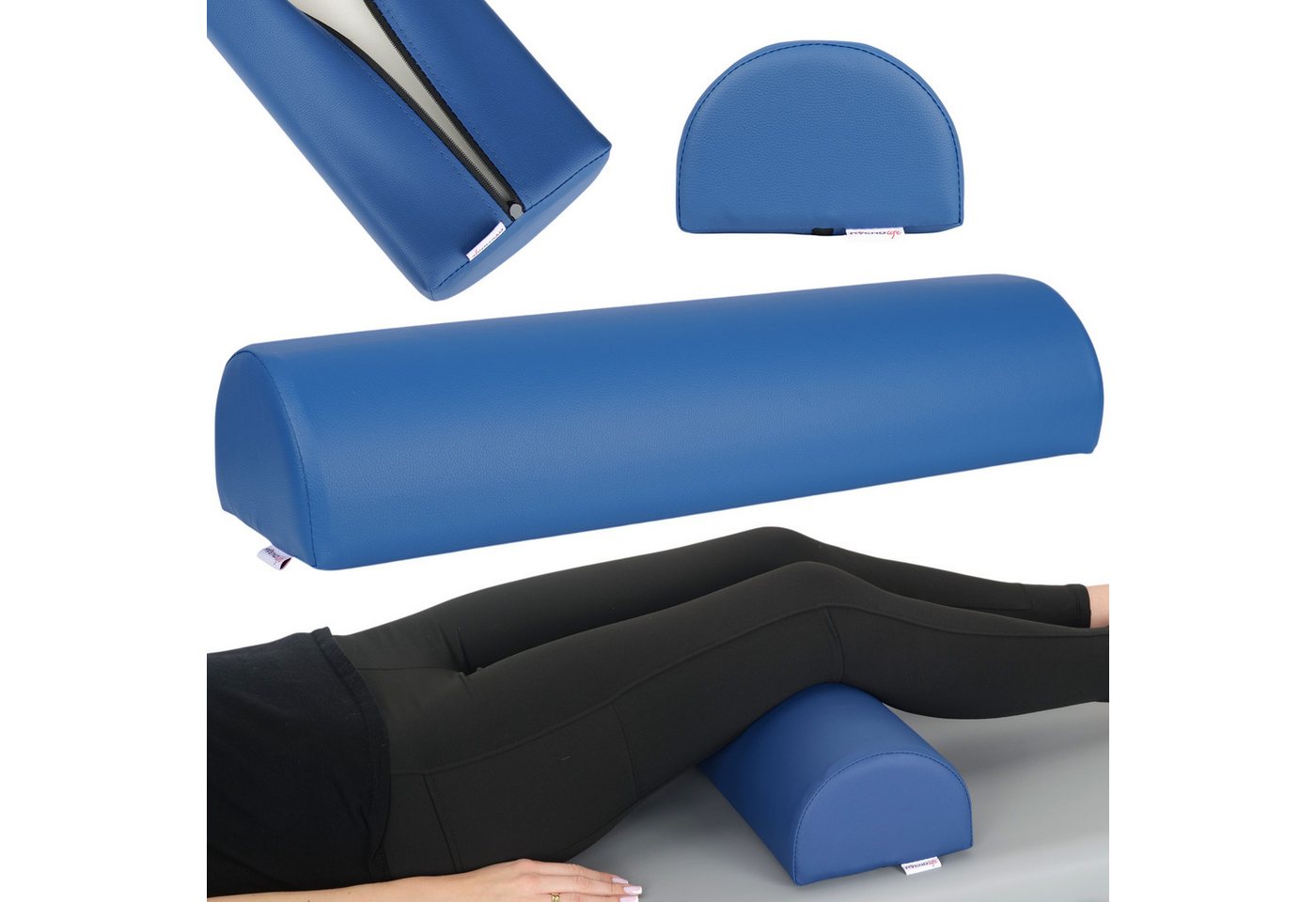 Habys Massageliege Halbrolle Knierolle Lagerungsrolle für Therapieliege 60x18x12cm Yoga