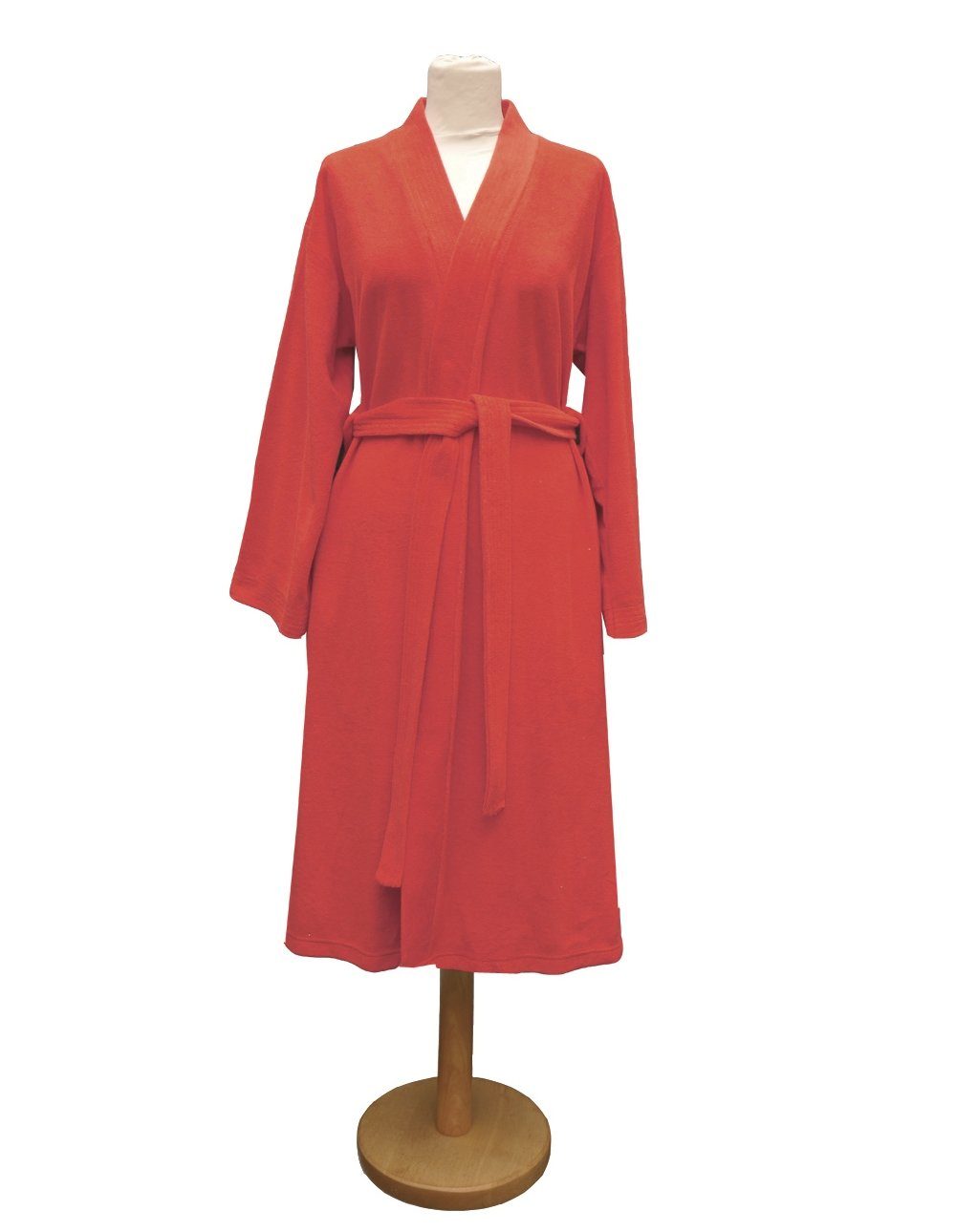 Jersey, Langform, Bademantel Frauen für Baumwolle, Lashuma leichte Gürtel, - Bademantel rot der
