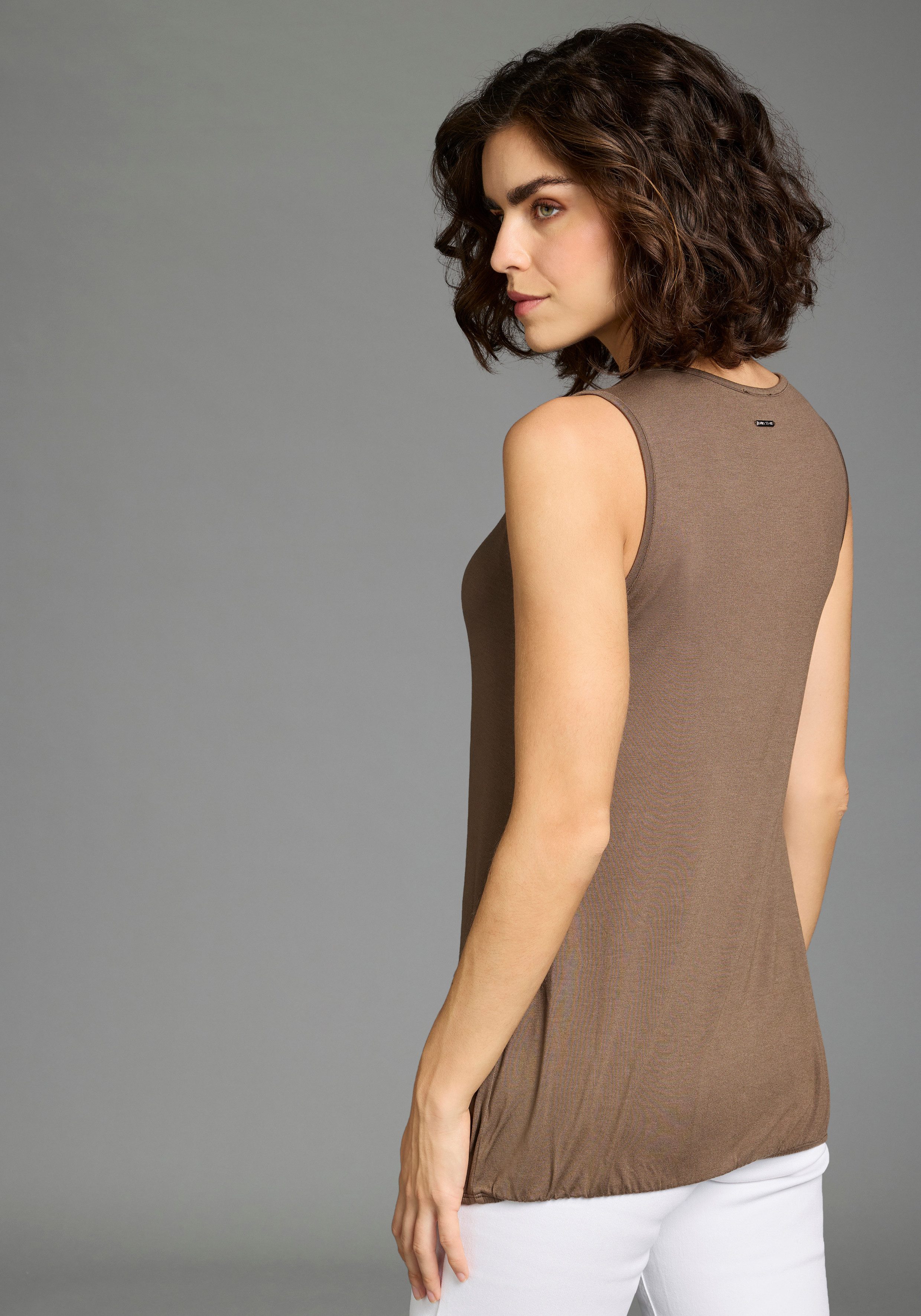 Laura Scott Tanktop mit Rundhals-Ausschnitt, ohne Ärmel, aus Viskose und El günstig online kaufen